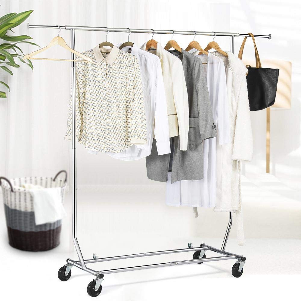 Yaheetech Commercial Clothing Garment Rack, Single Rail Clothes Hanger