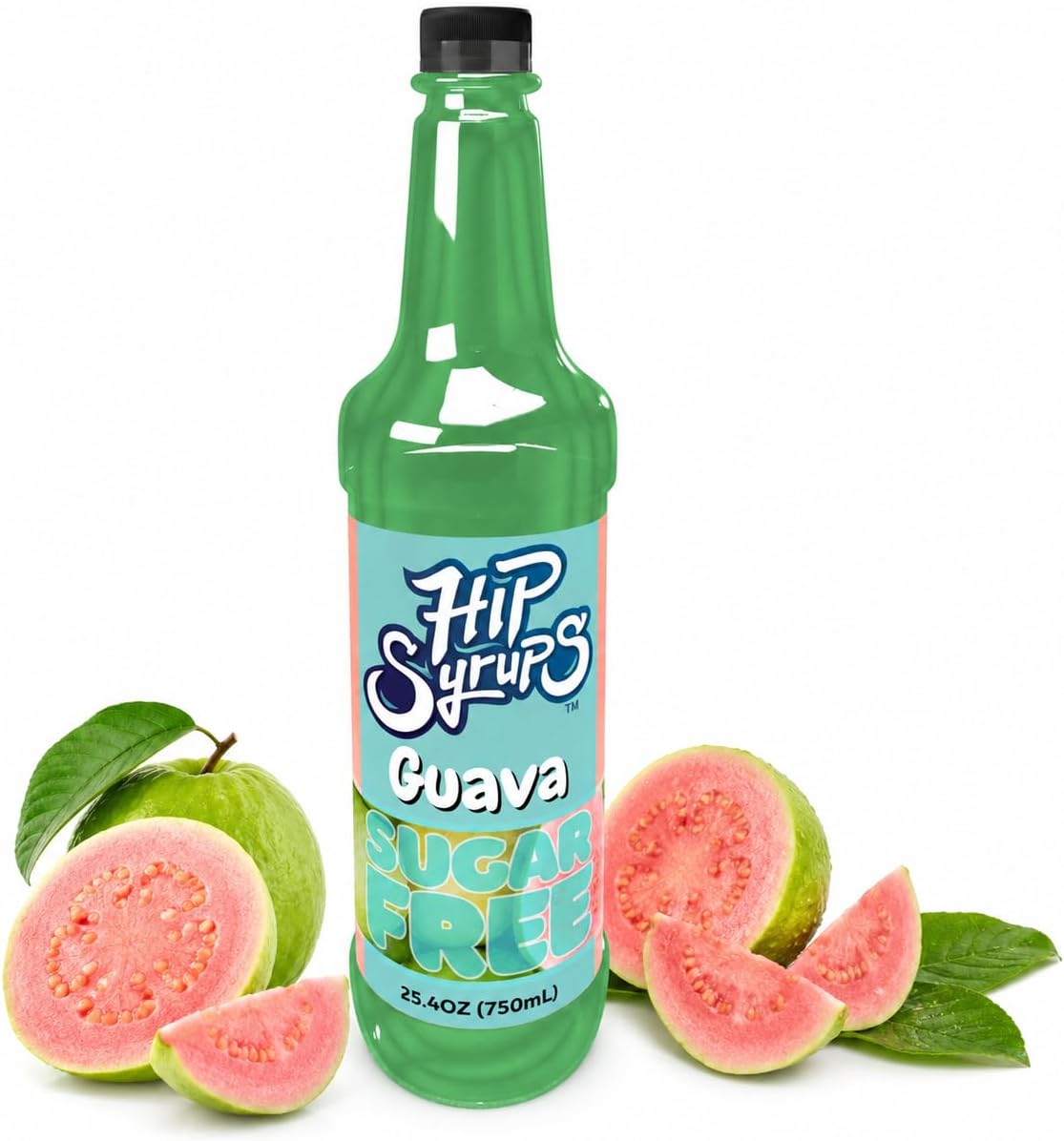 Hip Syrups Sugar Free Guava Syrup, 25.4 fl oz | Flavoring for Water, Tea, Soda & More | Keto Friendly, Zero Calorie