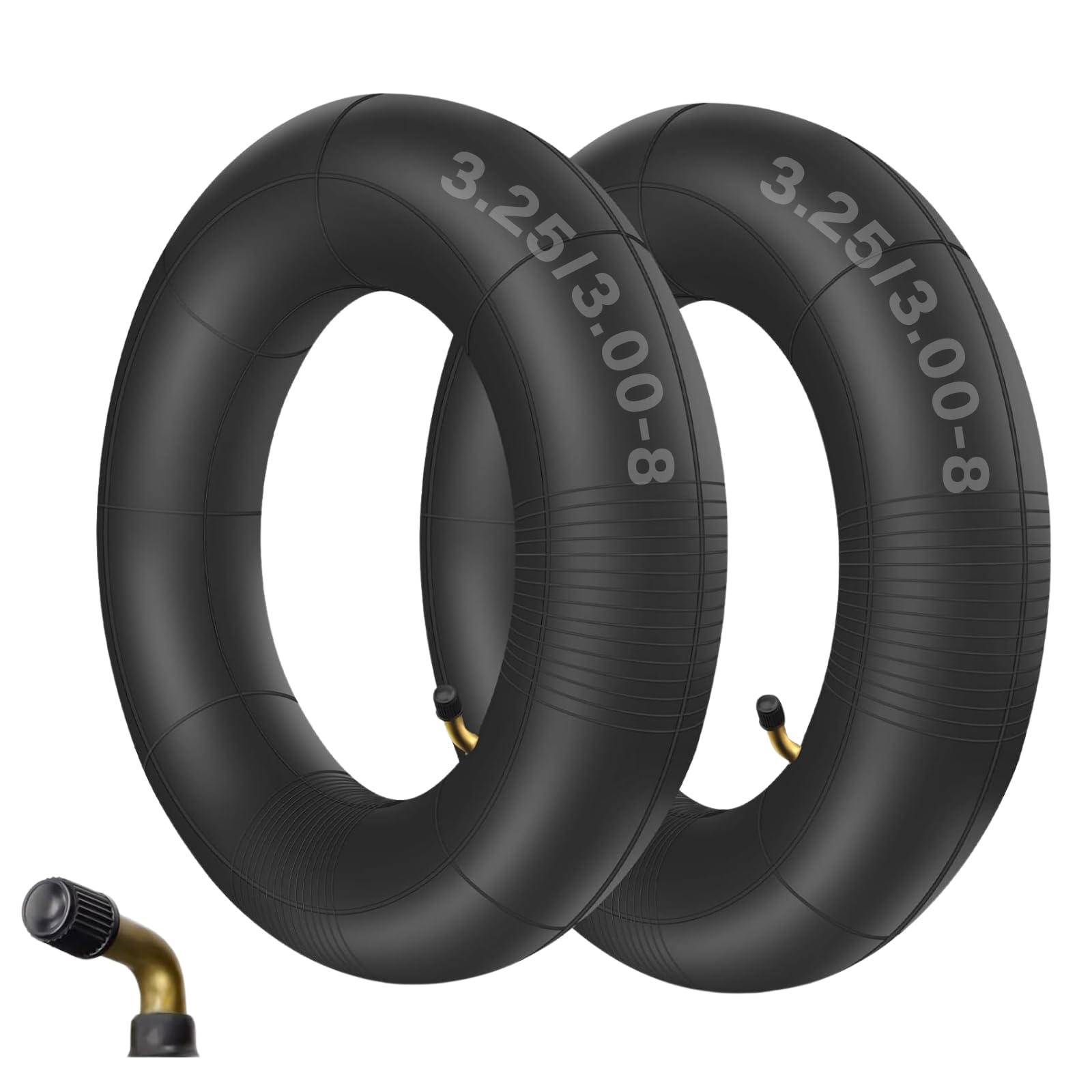 2 Pack Heavy Duty 3.00/3.25-8 with TR87 Bent Metal Valve stem Replacement Inner Tubes for pneumatic wheelbarrow wheel,cart wheel