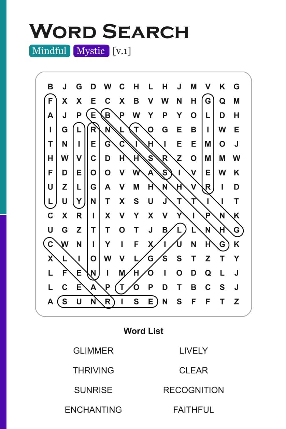 Word Search: Mindful, Mystic [v.1]