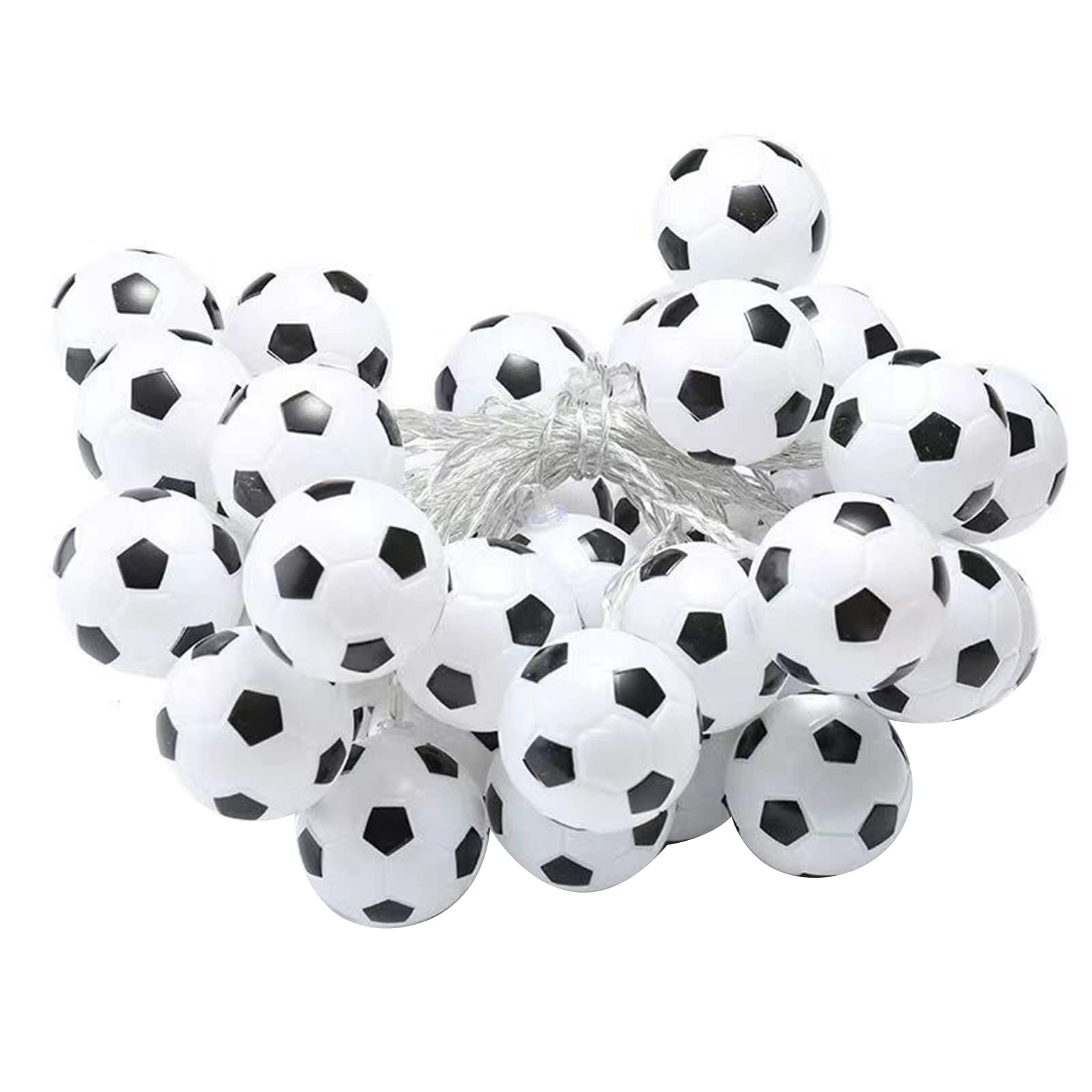 30 LED Football String Lights Indoor Football Outdoor Fay Lights Garden Accessories Soccer Shaped Rope Lamp Football Home Decorations Lighting for Football World Celebration Bedroom Accessories