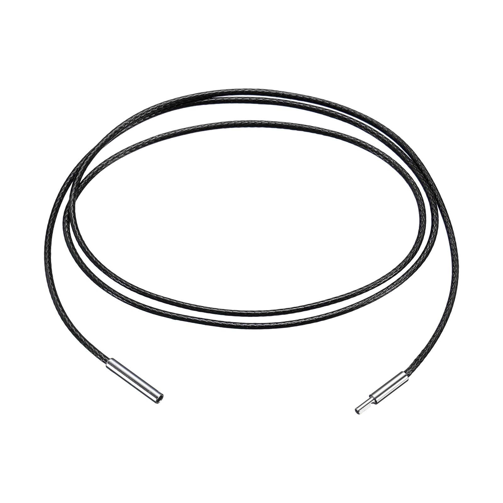 Corde cirée pour pendentif avec collier cordon cuir noir 61 cm