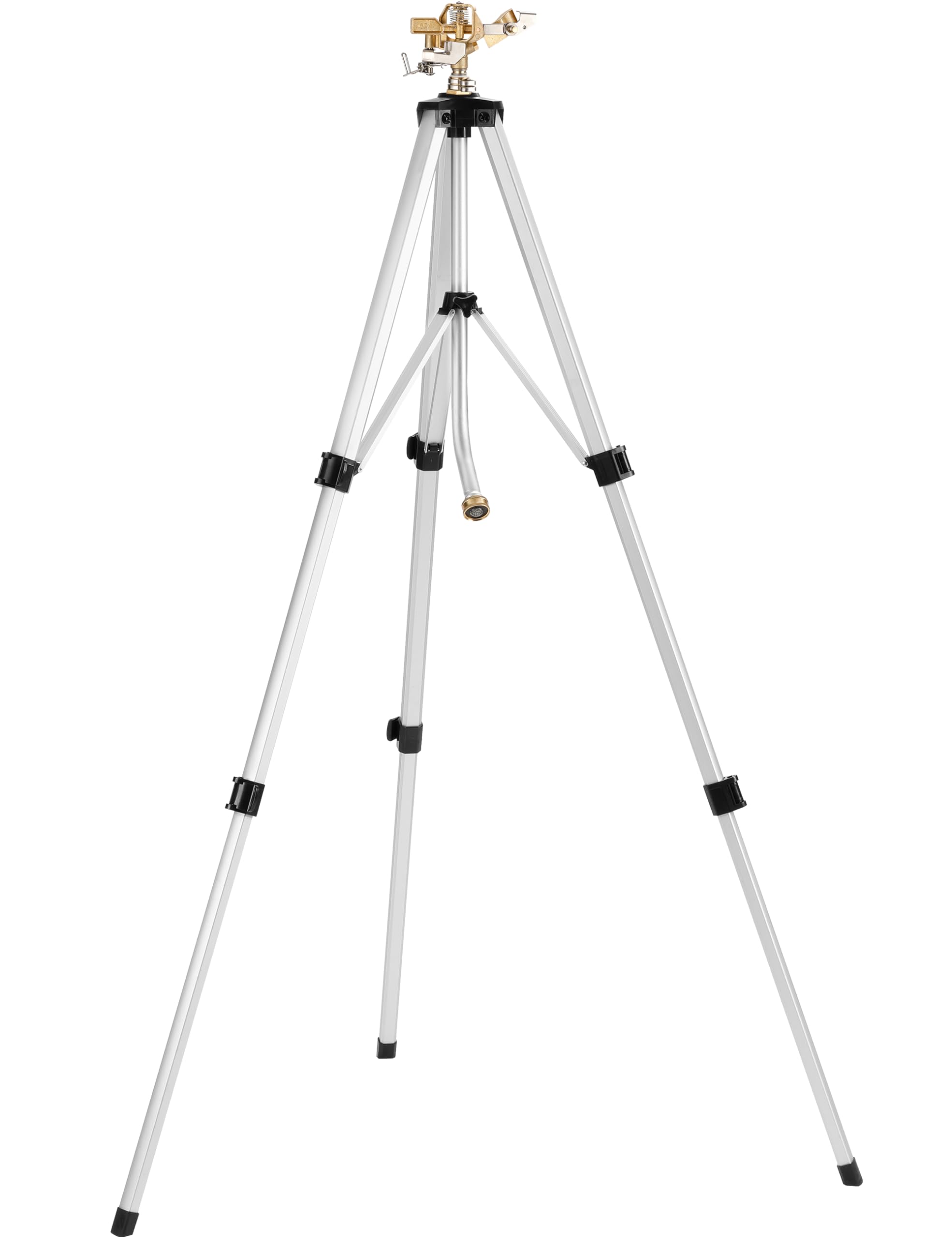 Heavy Duty Sprinkler Tripod Base, Telescoping Tripod Sprinkler 20°-360° Degree Large Area Coverage, Waters up to 90 Ft Diameter, 21-50" Adjustable Height sprinklers for Lawn, Yard, Garden
