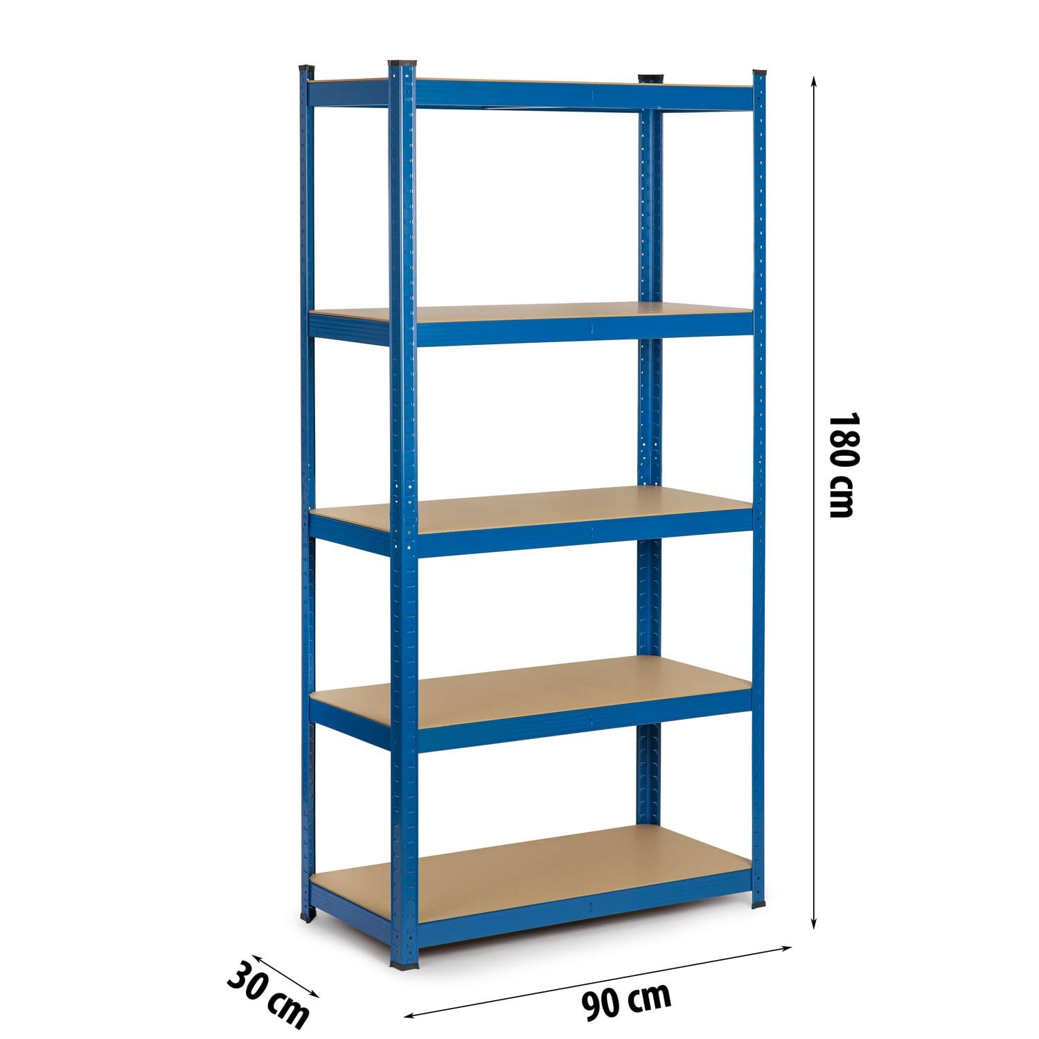 Humberg Półka garażowa metalowa Obciążenie do 875 kg 5 półek 30 x 90 x 180 cm Niebieski