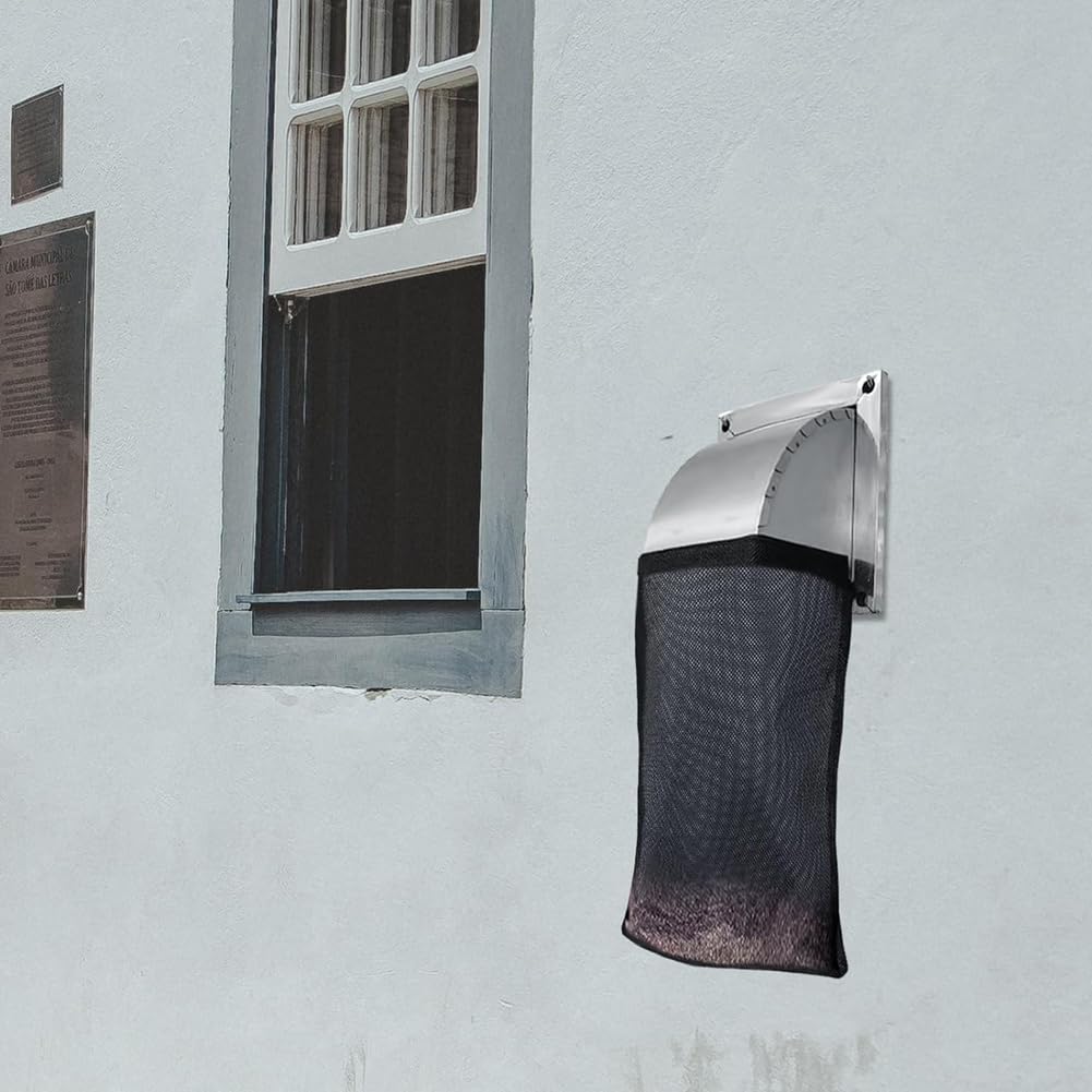 Produktbild von 3stk Flusenbeutel Für Trocknerentlüftung, 41x25cm Großes Fassungsvermögen Netz Staubsammler Für Trocknerflusen Mit Wiederverwendbarem Magischem Klebestreifen Für Draußen Außen (Schwarz