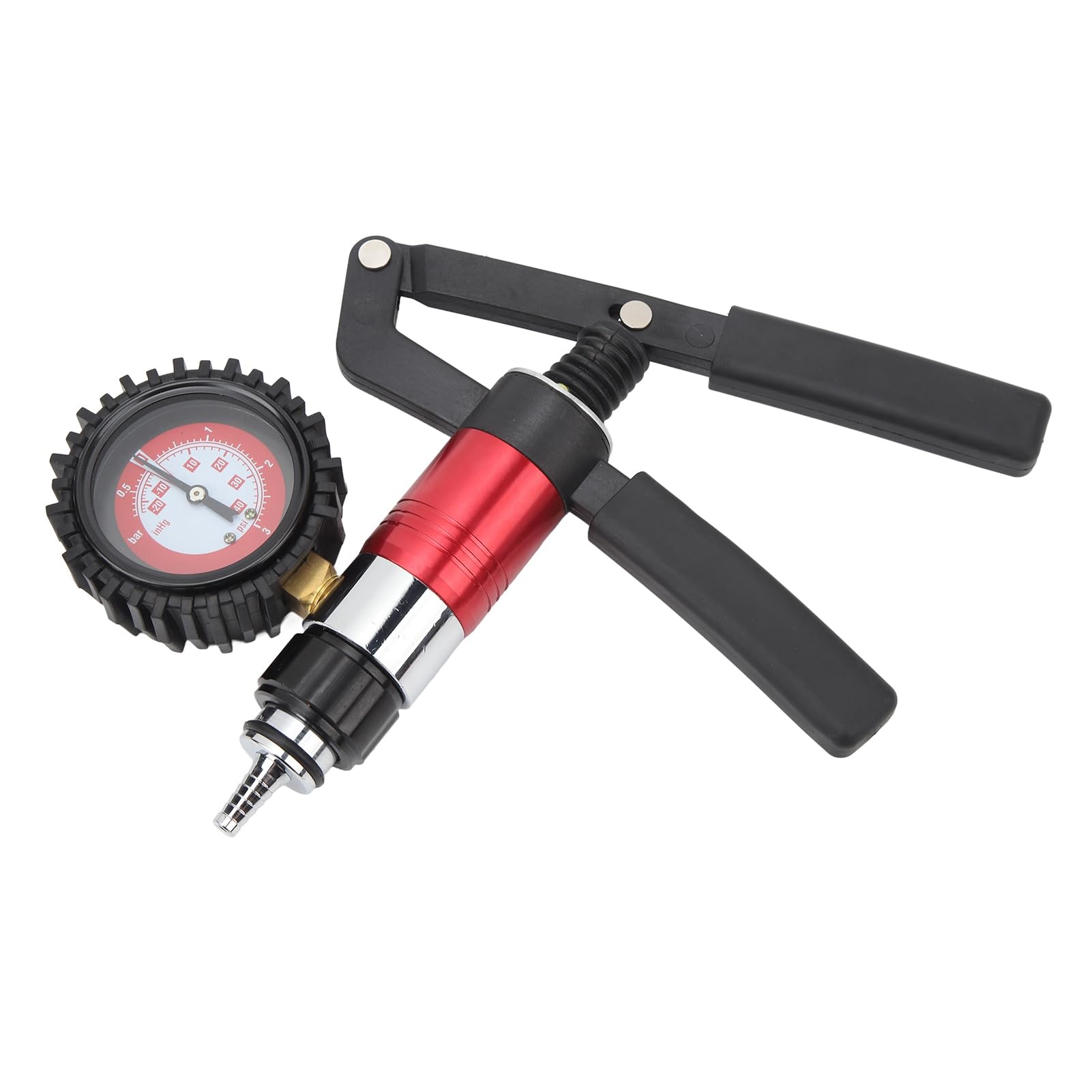 Ejoyous Kit de Purga de Frenos, Probador de Bomba de Vacío de Mano de Acero Al Carbono, Calibre de 0 a 40 PSI, 2 Mangueras de 26 Pulgadas, Herramienta de Purga de Líquido de Embrague de Freno para