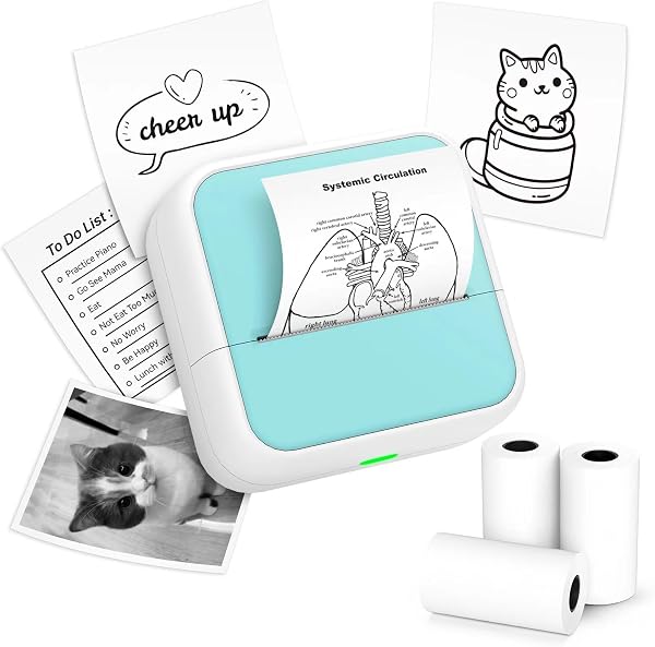 Sticker Printer - Printpods Mini Printer with Stickers, Print Pod, Bluetooth Inkless Printers, Sticker Maker, Portable T