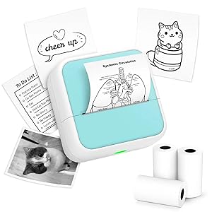 Sticker Printer - Printpods Mini Printer with Stickers, Print Pod, Bluetooth Inkless Printers, Sticker Maker, Portable Thermal Printer for iphone, Impresora Porttil for Notes, Journal, DIY, Kids Gift