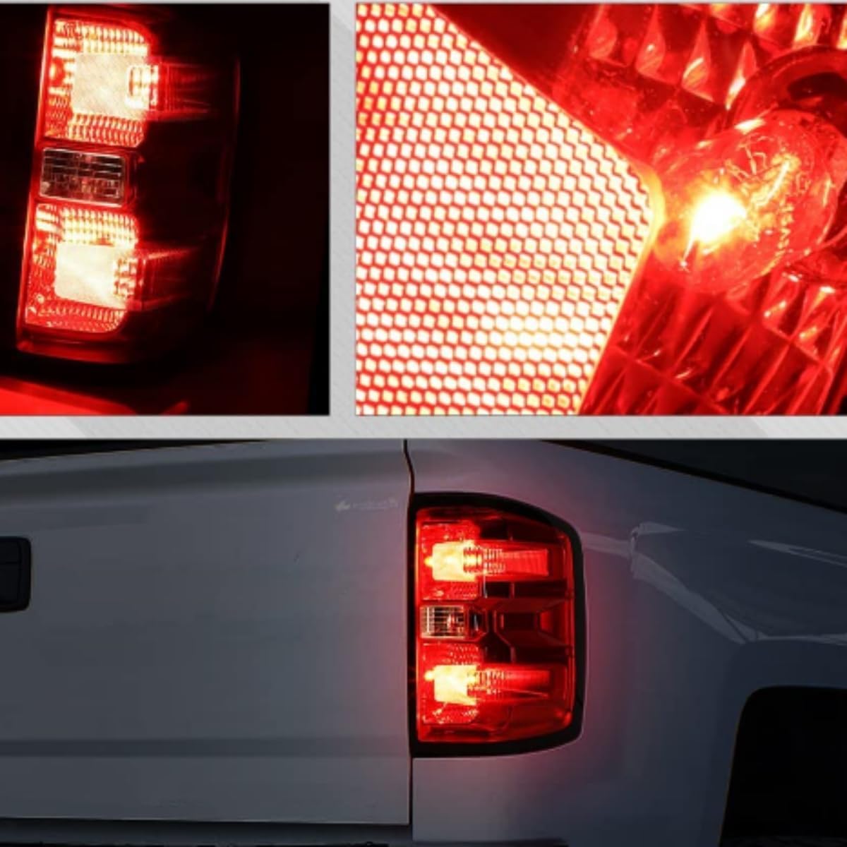 Tail Lights Rear Lamp Brake lights Compatible with Chevy Chevrolet Silverado 1500 2500 3500 2014-2019, GMC Sierra 2500 3500 2015-2019,Without Wiring Kit and Bulbs, (Right-Passenger side)