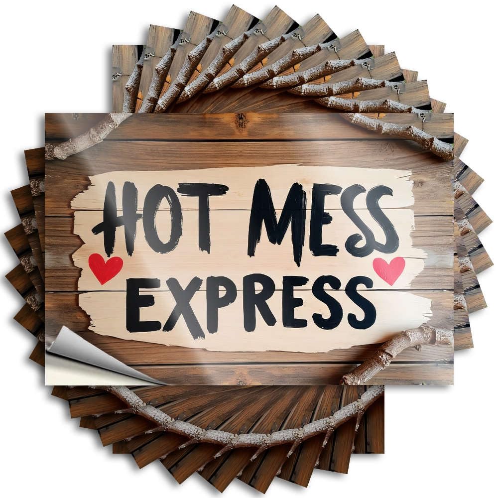 Bumper Unique Peel and Stick - Hot Mess Express Laptop Encouragement Waterproof Vinyl for Math(6X9CM)