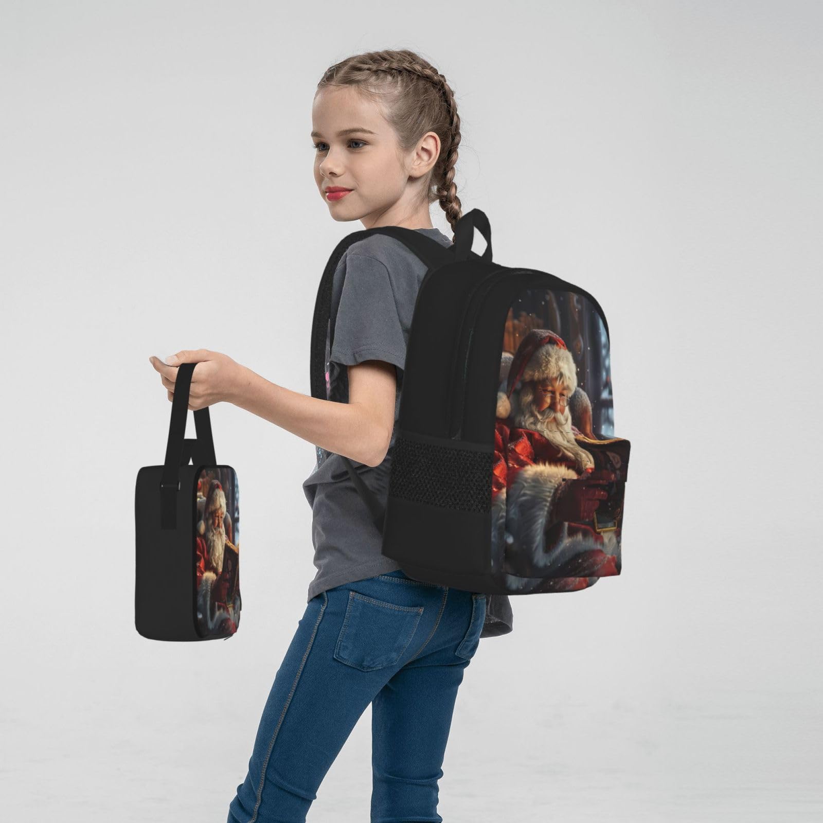 Zaino, borsa portapranzo, astuccio, set da 3 pezzi, per lavoro e