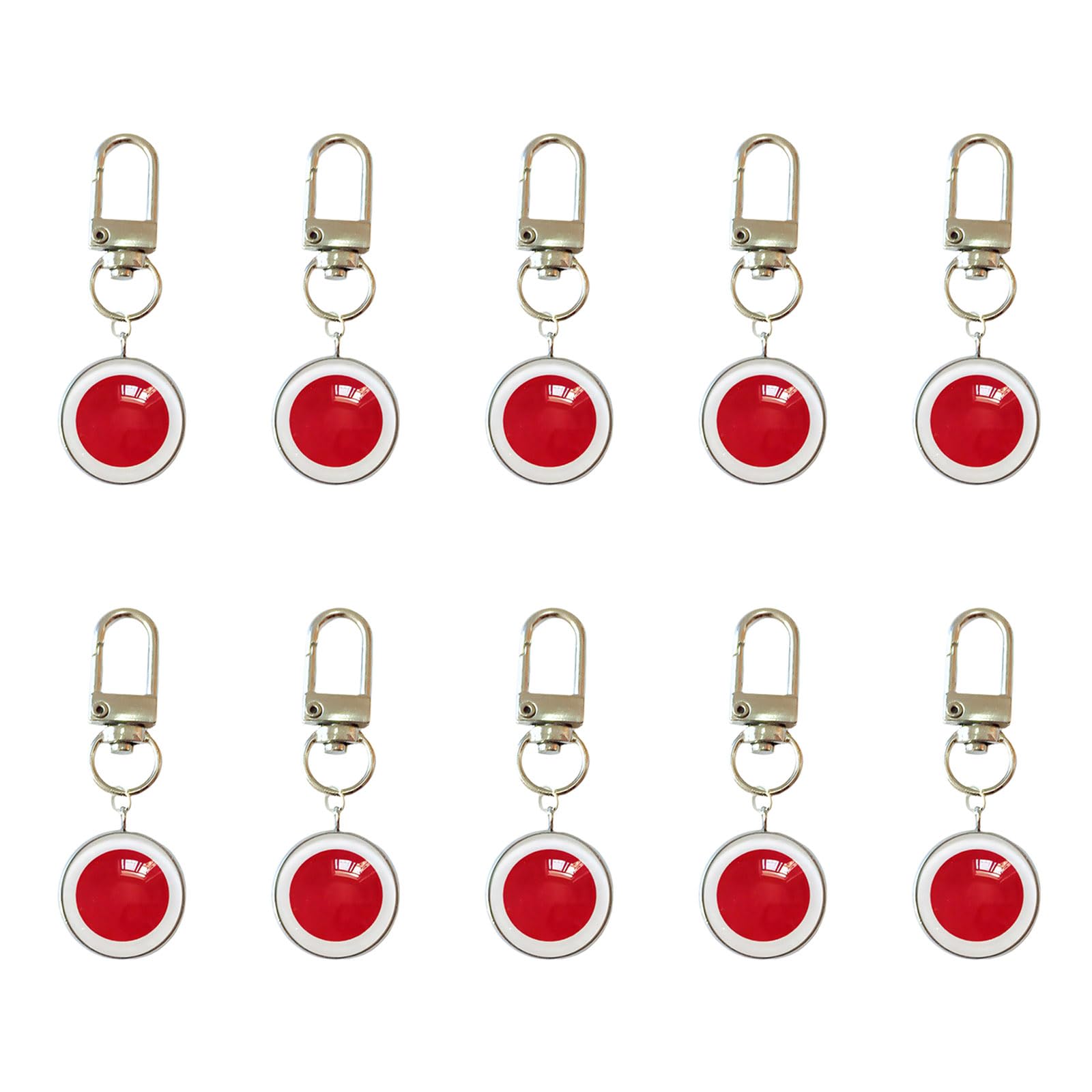 Sbshiouu 10 Piece Soccer Event Theme Keychains Strong Alloy Hook and Glass Organiser Pendant Ornament Tournament Reminder
