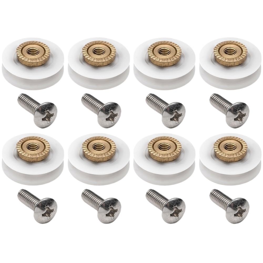 Shower Door Rollers 8 Pieces V Grooved 19MM Wheel Dia Shower Door Runner Roller