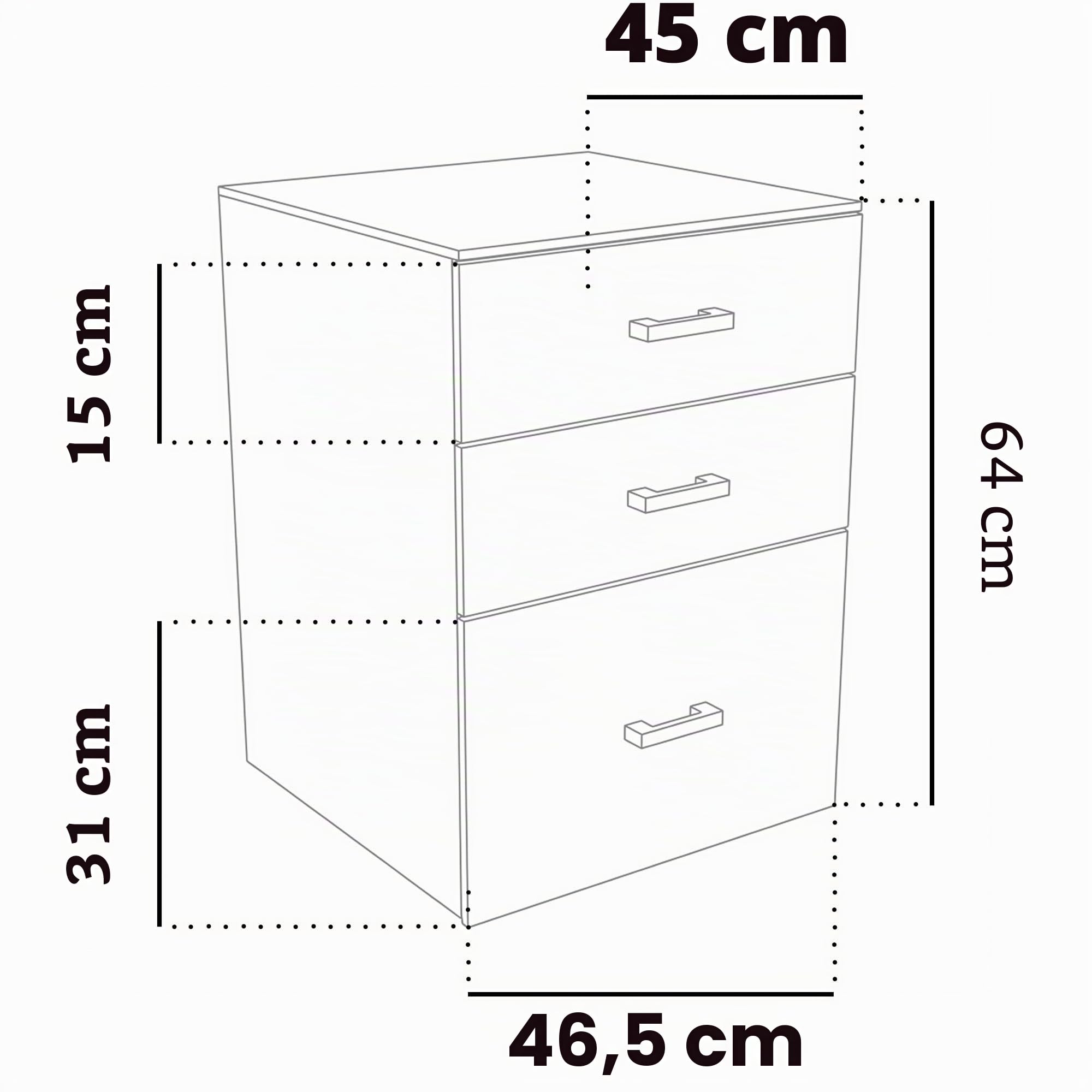Frankystar Lyra - Cassettiera Porta Stampante 3 Cassetti da Ufficio con Ruote in Legno MDF Bianco