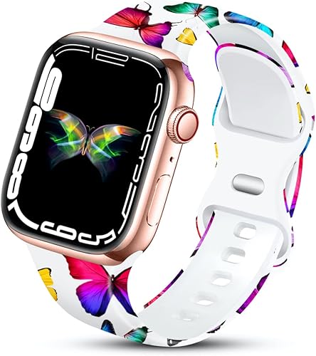 IKANFI Correa deportiva compatible con correas de Apple Watch de 1.92, 1.77, 1.73, 1.65, 1.61, 1.57 y 1.496 pulgadas, correa de silicona con