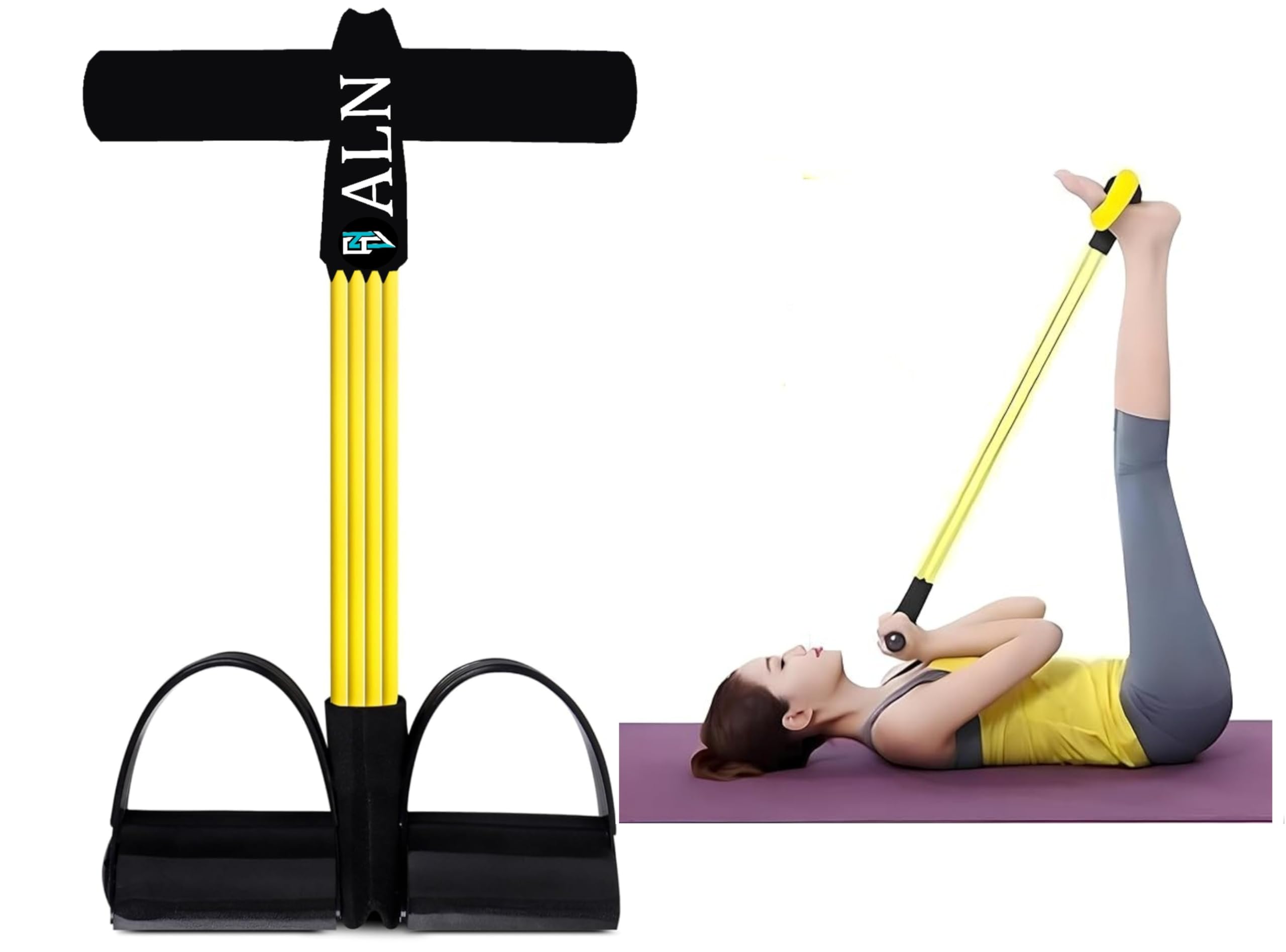 ALN® Premium Tummy Trimmer Latex Rubber Pull Reducer 4 Tubes Resistance Band Pedal Exerciser | Home Gym Fitness Equipment | Men & Women| Yoga| Full Body Workout |Strectching Exercise Updated 2025