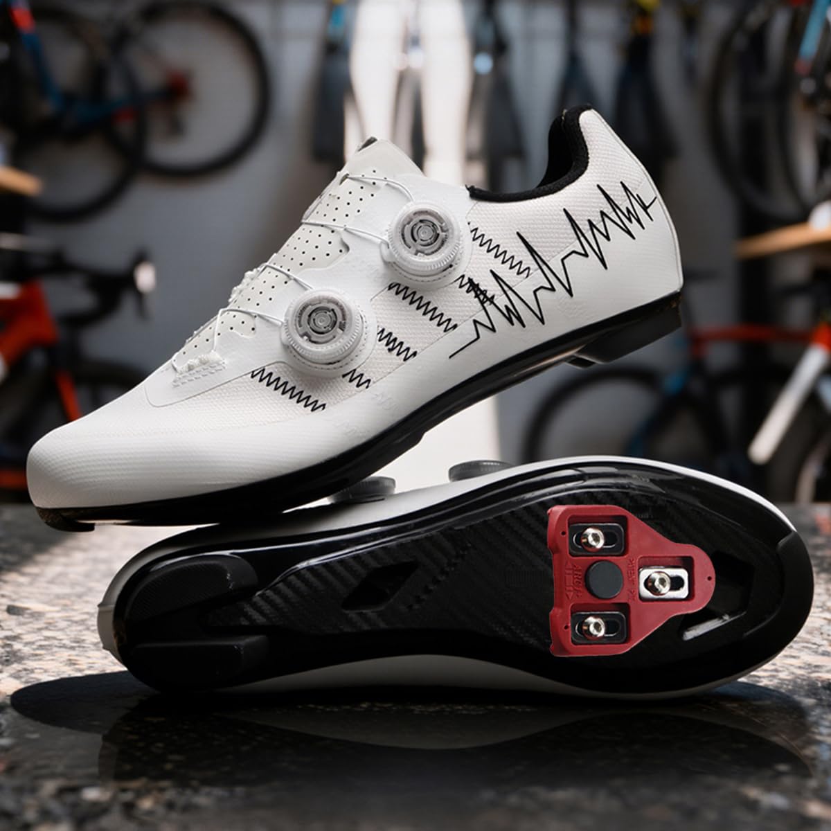 Scarpe Ciclismo Strada Uomo Donna, Scarpe Bici da Corsa Compatibili con Peloton &Look Arc Delta Scarpa da Bicicletta Traspiranti