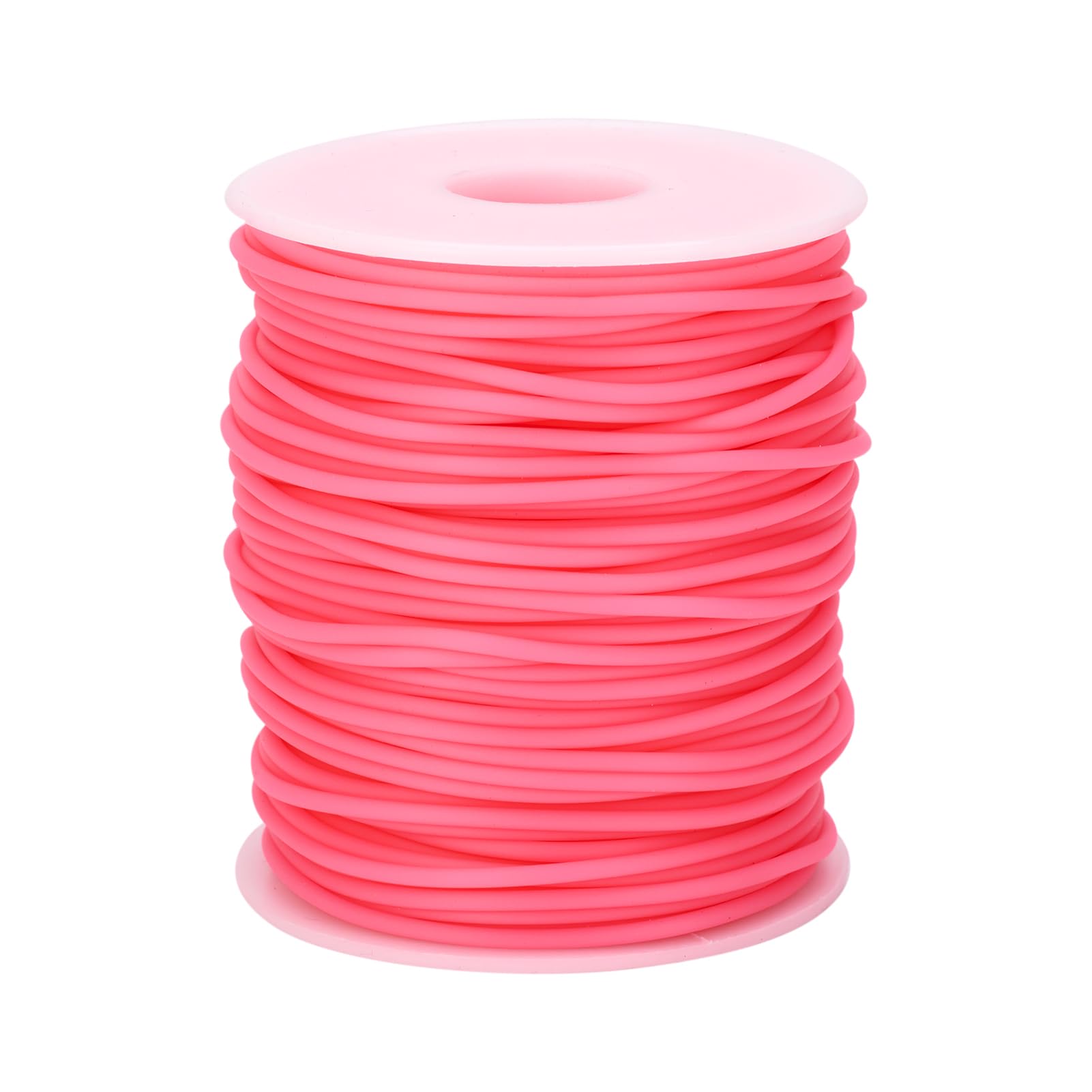 Craftdady 50m Hollow Pipe Tubing PVC Rubber Cord Rubber Tube Cord Wrapped Around For Memory Wire Necklace Bracelet Knitting, Deep Pink — image 1