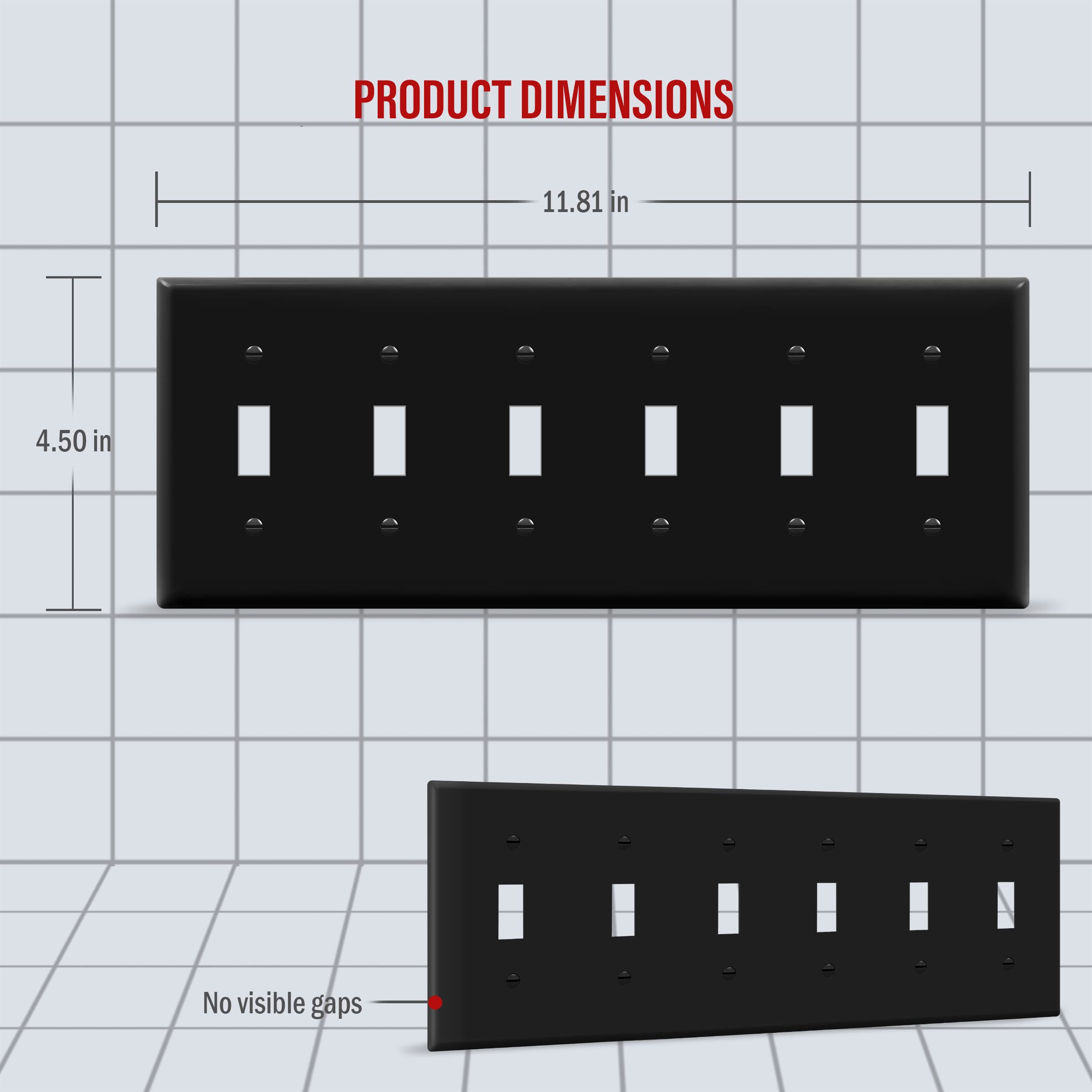 ENERLITES Six Gang Plaque Murale Pour Interrupteur à