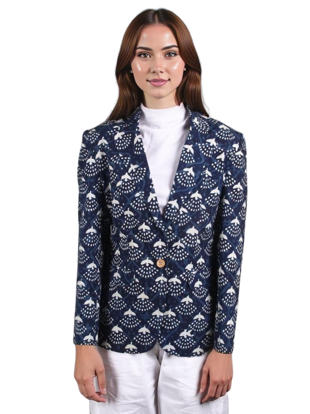 talethread Women's Indigo Cotton Blazer-picture-34