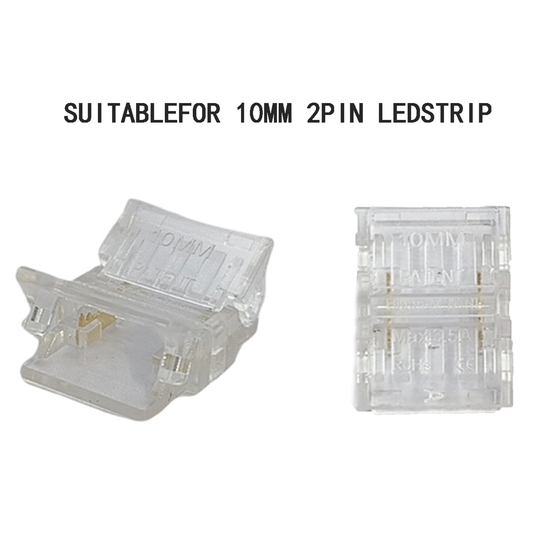 winwill 30PCS 2 Pin 10mm Led Strip Light Connectors,Strip to Strip Connector Gapless Solderless Quick Connector for COB and SMD LED Strips - Image 3