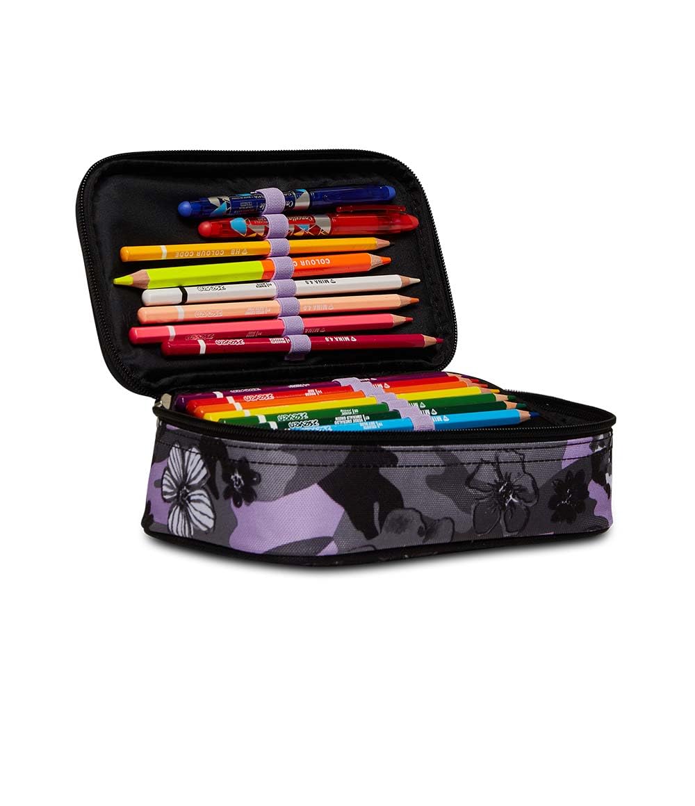 Trousse scolaire Seven QUICK CASE - Complet avec crayons, feutres - Noir