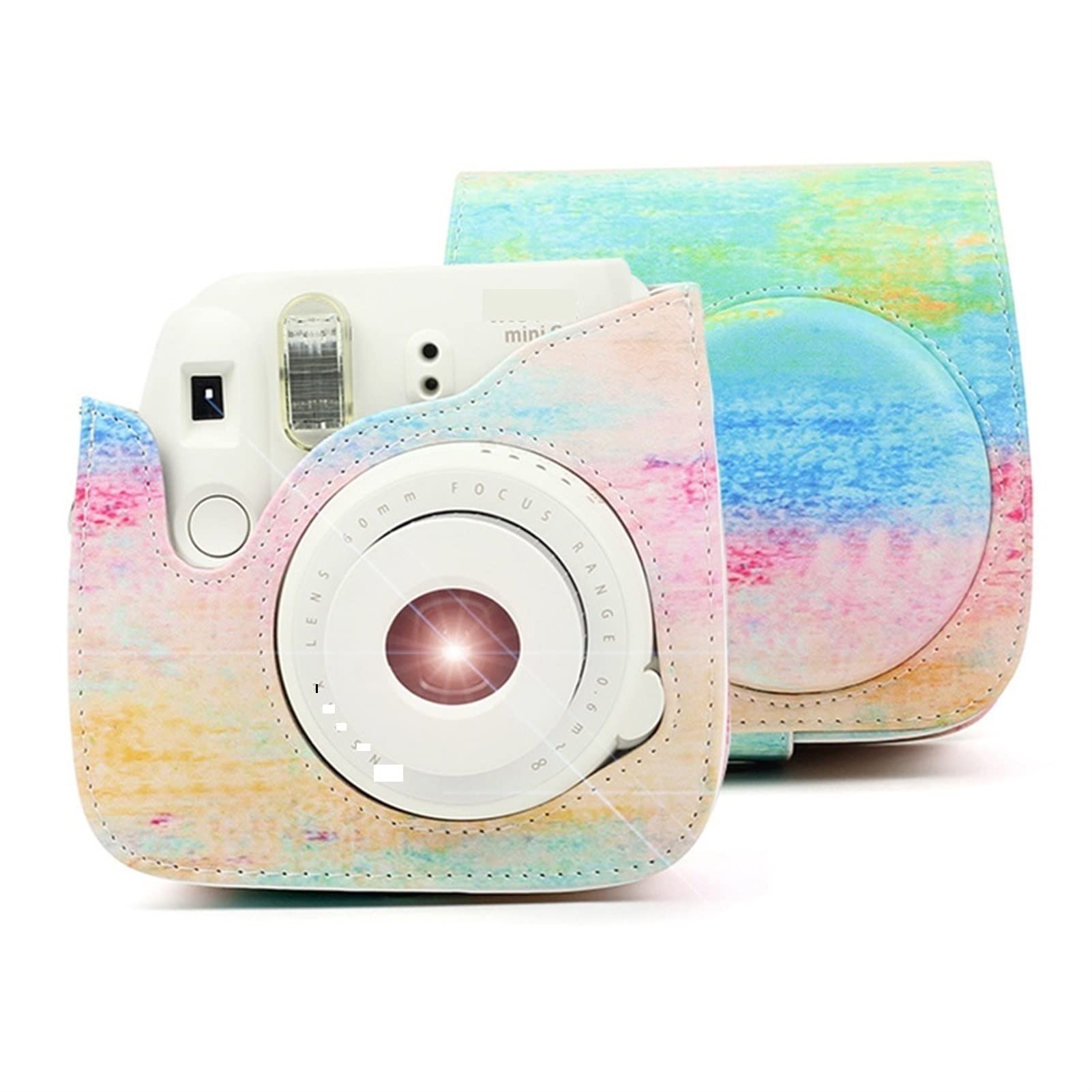 Accesorios de la cámara Artista Pintura al óleo PU Cuero Cámara instantánea Bolsa de Hombro Estuche Protector Estuche Protector Estuche Apto for Fujifilm Mini 9 8 8+ Protección de cámara