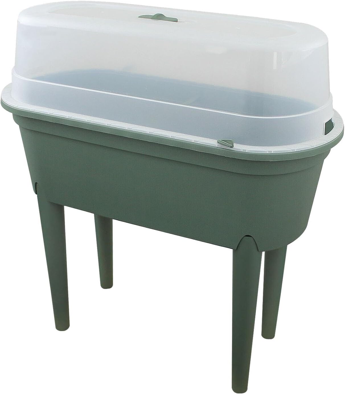 GEEZY Raised Garden Bed Planter Box Outdoor Patio Greenhouse Flower Vegetable Grow Box with Lid & Legs Green – Durable, Portable & Versatile Planter for Small Spaces & Easy Planting & Care