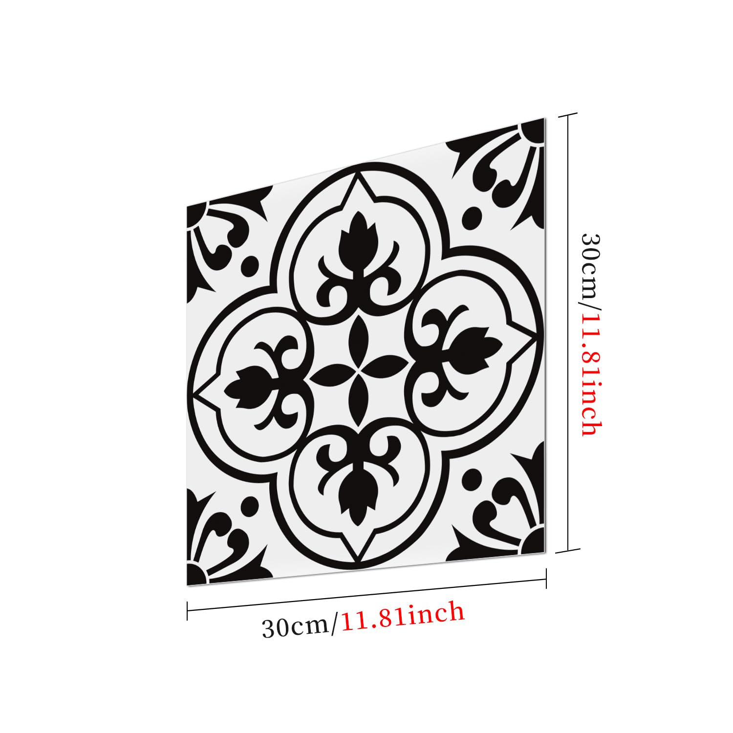 Alwayspon 12 stuks 30x30 cm verdikte vinyl vloertegels sticker, pel-en-plak waterdichte backsplash sticker muur tegelstickers voor keuken en badkamer, T058