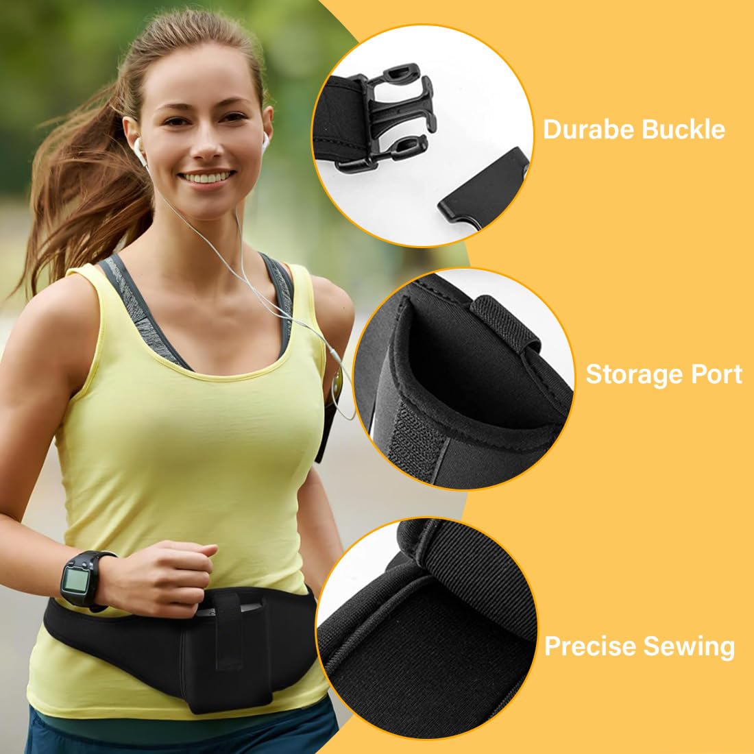 CATOR Ceinture Réglable pour Microphone,Micro Ceinture Pack,Pack de Ceinture de Micro,Instructeur de Fitness Microphone Ceinture Pochette,pour émetteur Micro Vertical,Noir