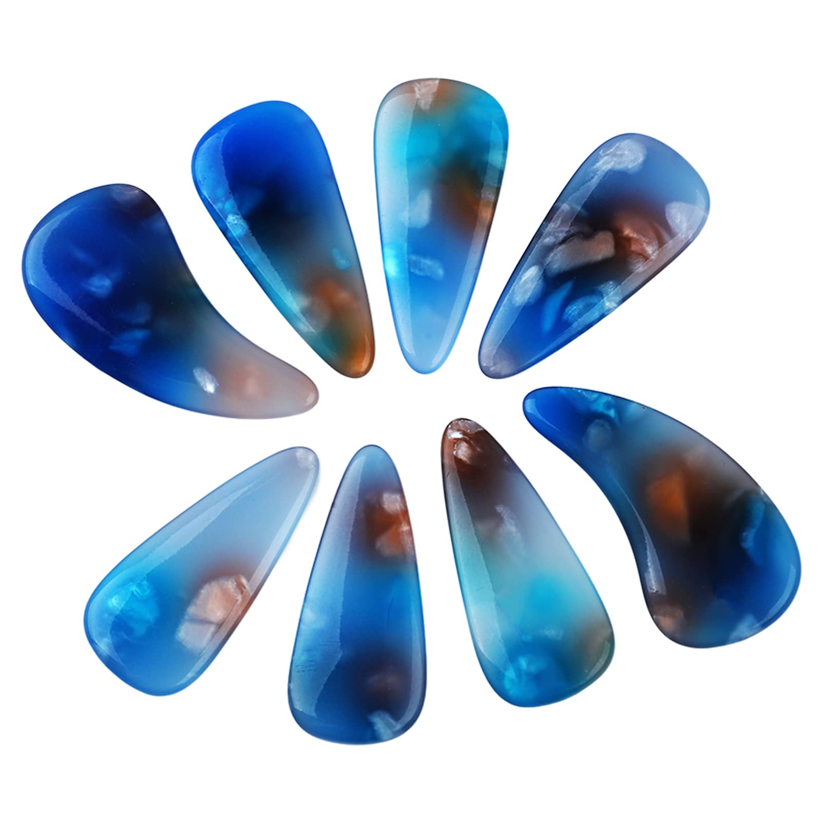 8Pcs Guzheng Finger Picks Elastic Professional Guzheng String Nail Covers Reusable String Instrument Replacement Parts (Tides Color)