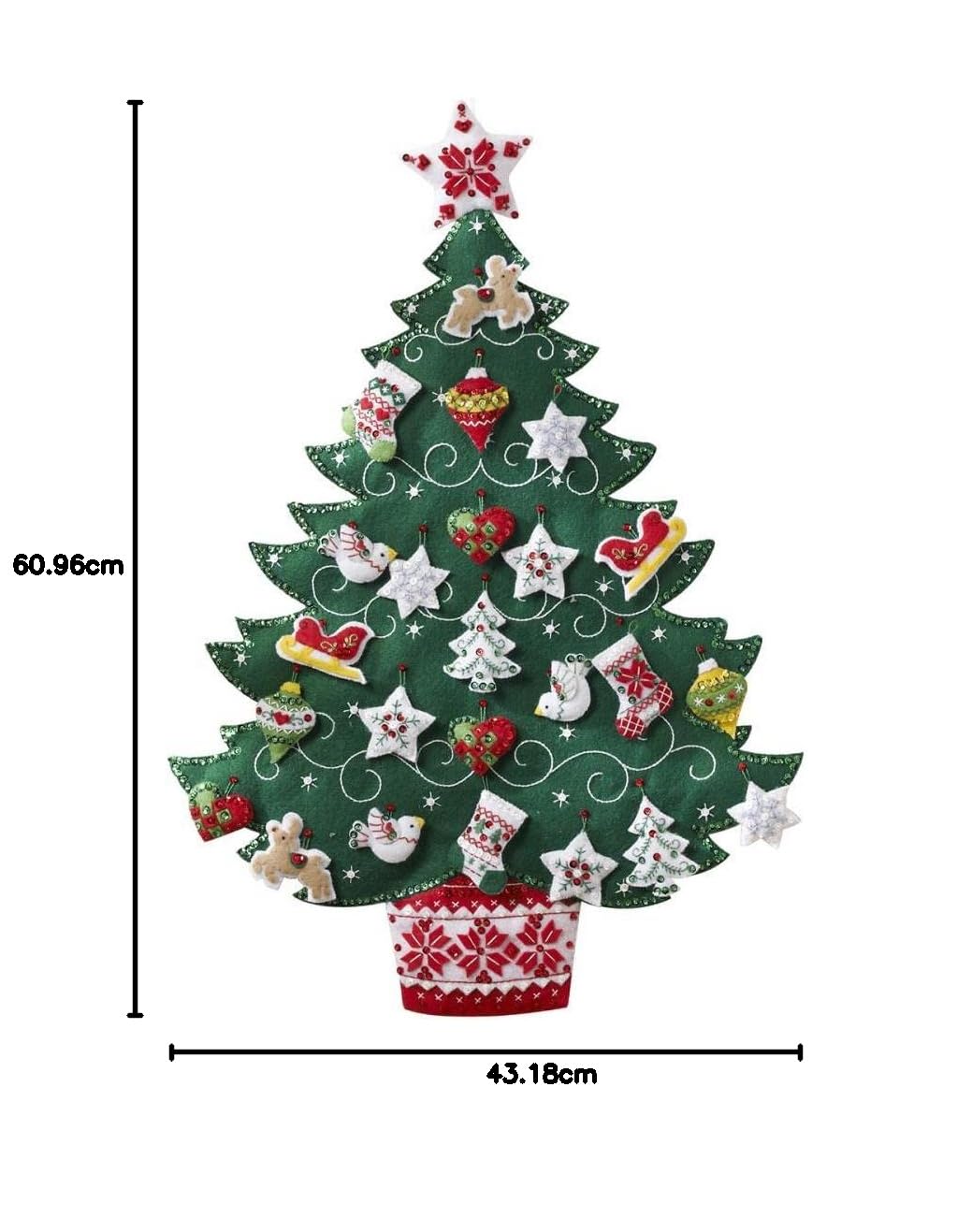 Bucilla Nordic Baum Advent Kalender-Applikation aus Filz – Ansicht 3