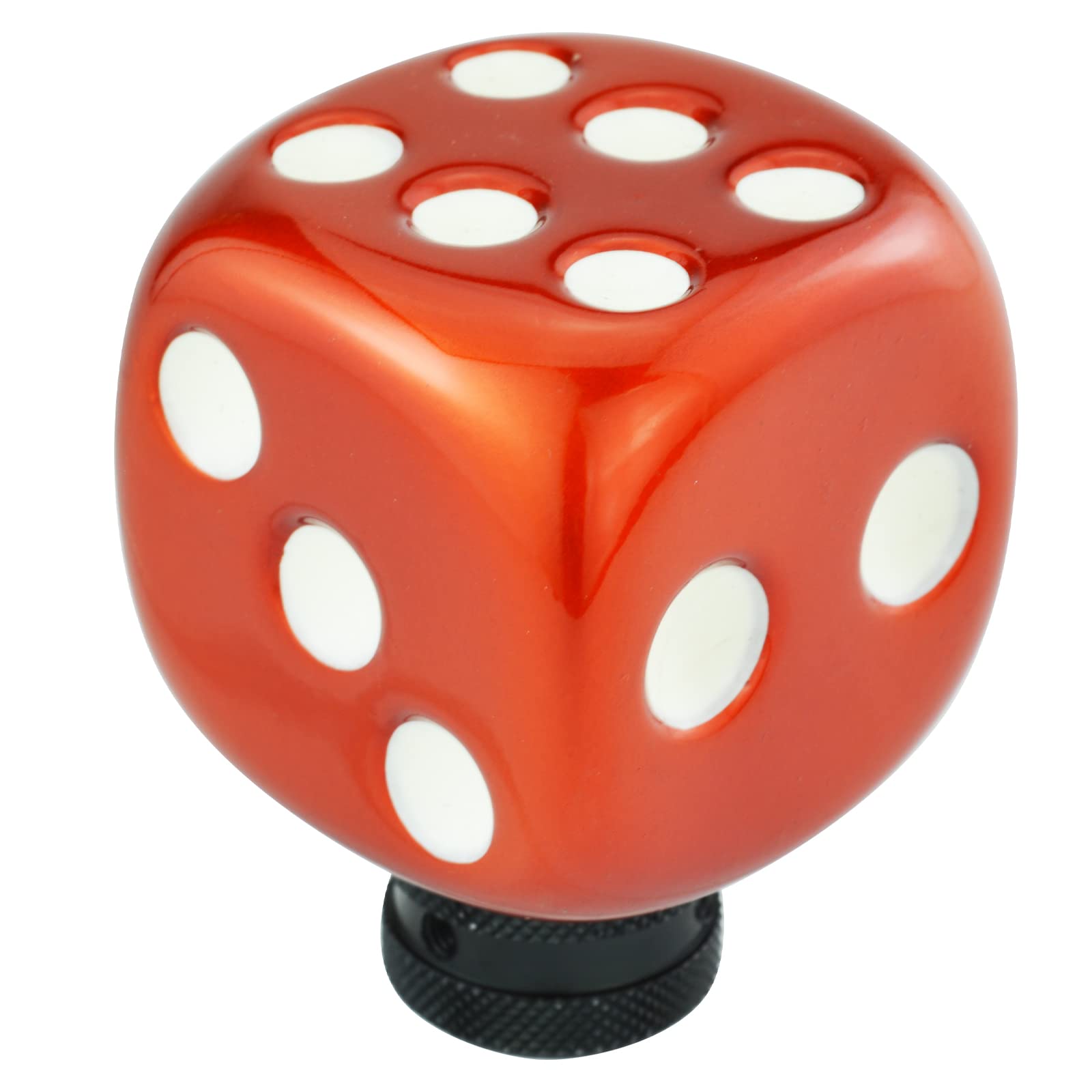Temzzer Dice Shape Transmission Shifter Knob Resin Vehicle Shift Lever Stick Handle for Most Manual Automotive Vehicles (Orange, White)