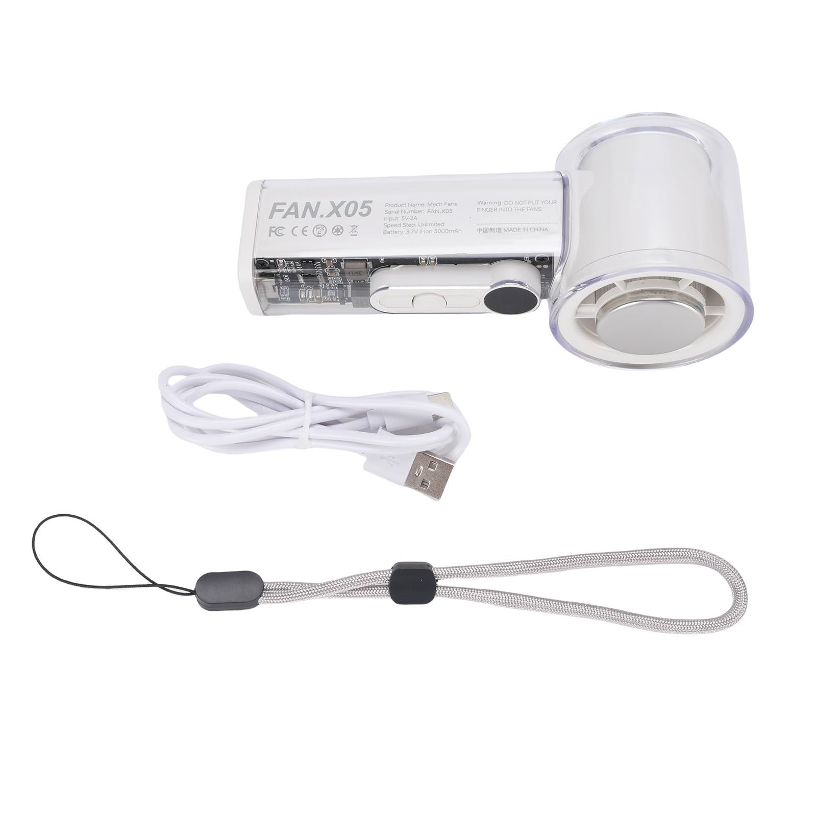 Acouto Ventilatore Portatile Portatile con Raffreddamento a Ghiaccio 100 Marce Ventola Silenziosa per Viaggi Casa Spiaggia Leggero D Ventola di Raffreddamento Silenziosa Porta L (WHITE)