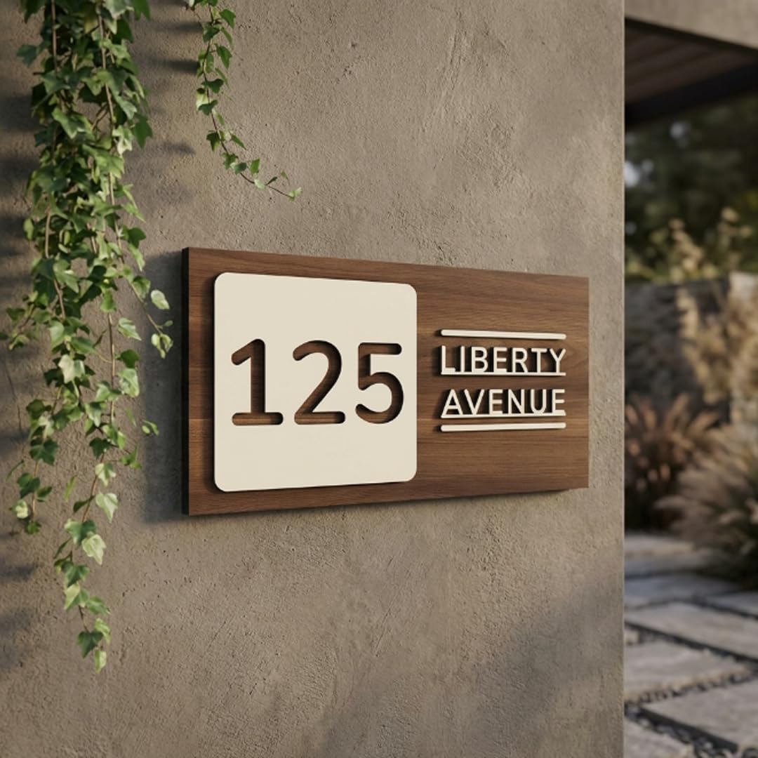 Name plate for home entrance | Wood Personalized NamePlate with 3D Letters | Door nameplates | Custom Name Plate For Home, Office and Outdoor Entrance | 15X30 cm | Wooden | Housewarming Gifts — Amazon image 14