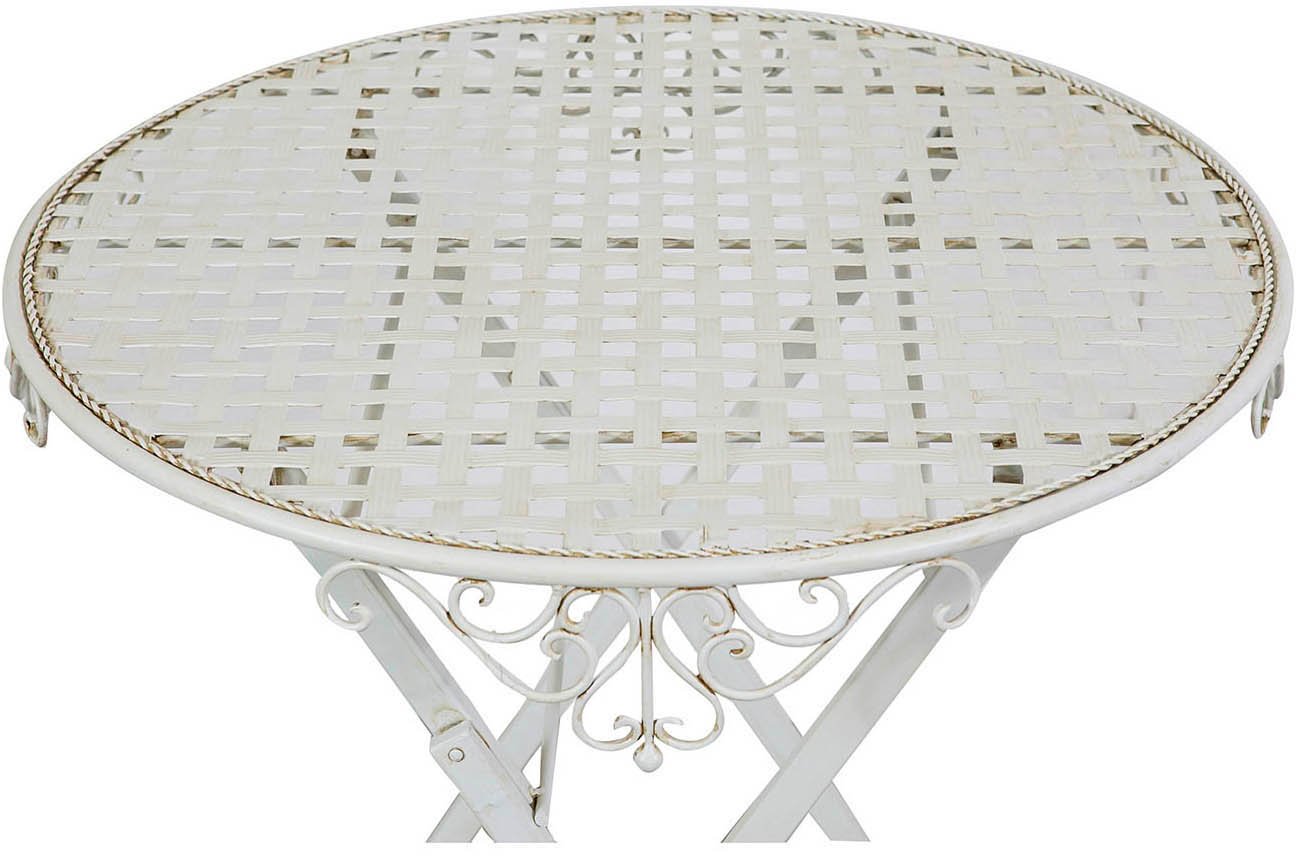 Biscottini Tavolo pieghevole da esterno 70x76 cm | Tavolino pieghevole da balcone e giardino in ferro battuto