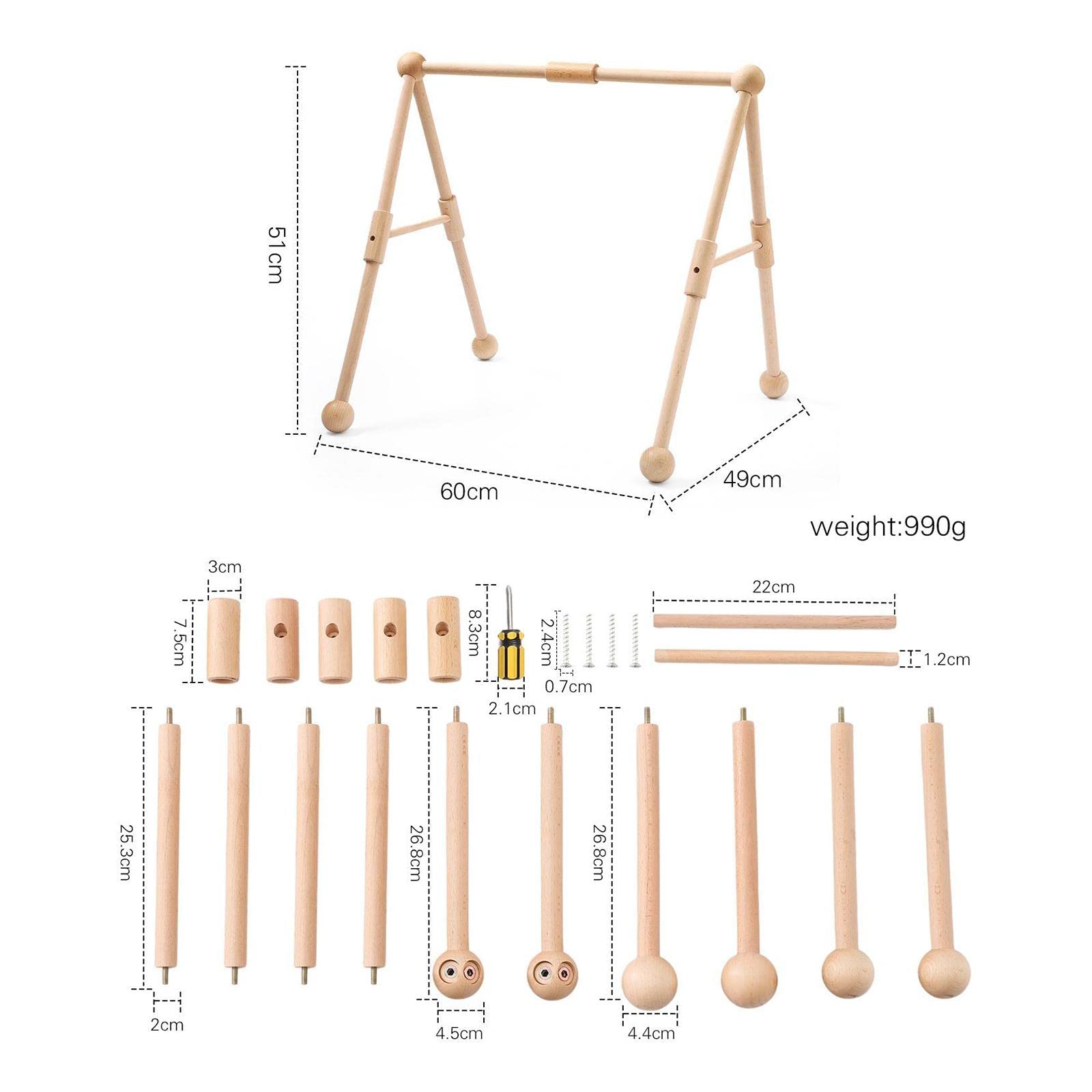 Hängender Aktivitätsbogen Aus Holz, Babyzimmerdekoration, Faltbares Babyspielzeug