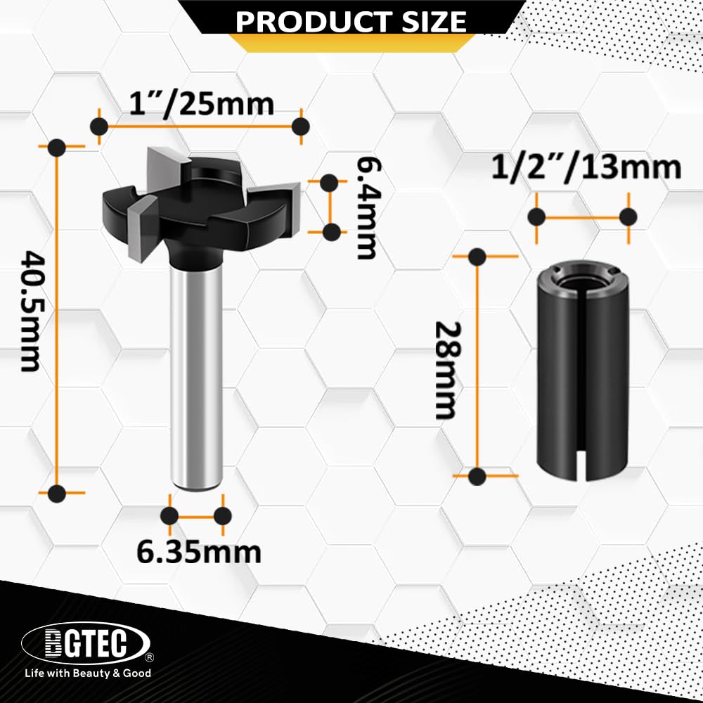 BGTEC CNC Spoilboard Surfacing Router Bits, Slab Flattening Router Bit 2PCS 6.35 MM Shank - Image 2