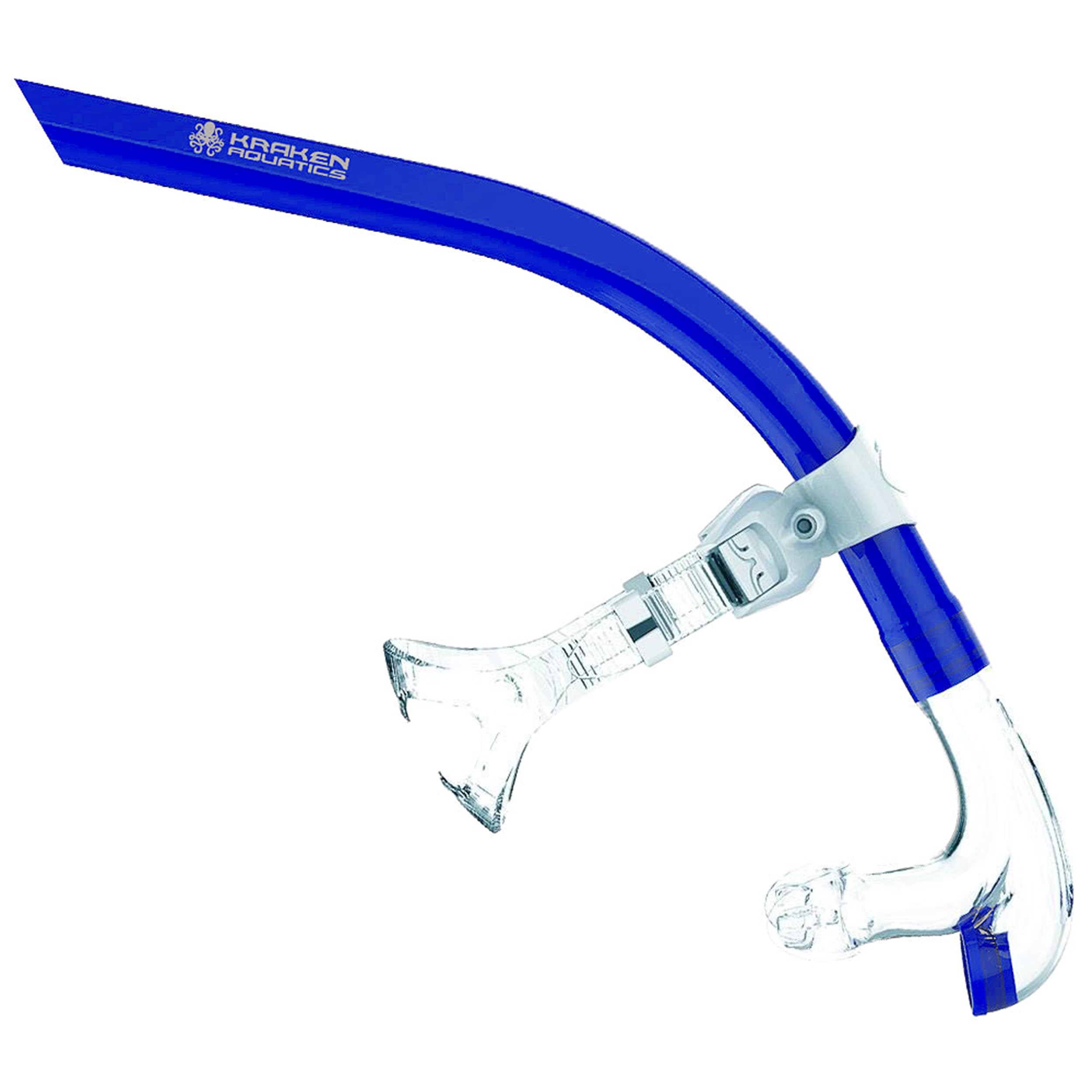 Swim Snorkel for Lap Swimming, Swimmers Training and Pool Therapy Equipment | Quality Adult Center Mount Snorkel with Comfortable Silicone Mouthpiece and One-Way Purge Valve | Blue