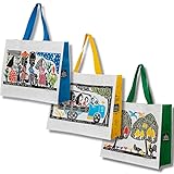 Kit C/ 5 Ecobags Sacolas De Ráfia Retornável 40x35x18 Sacolas de Compras para Supermercados