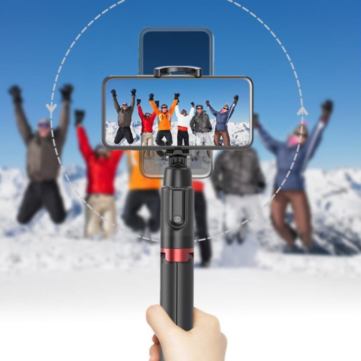 Trípode Selfie Inalámbrico para Teléfono, Aluminio Negro