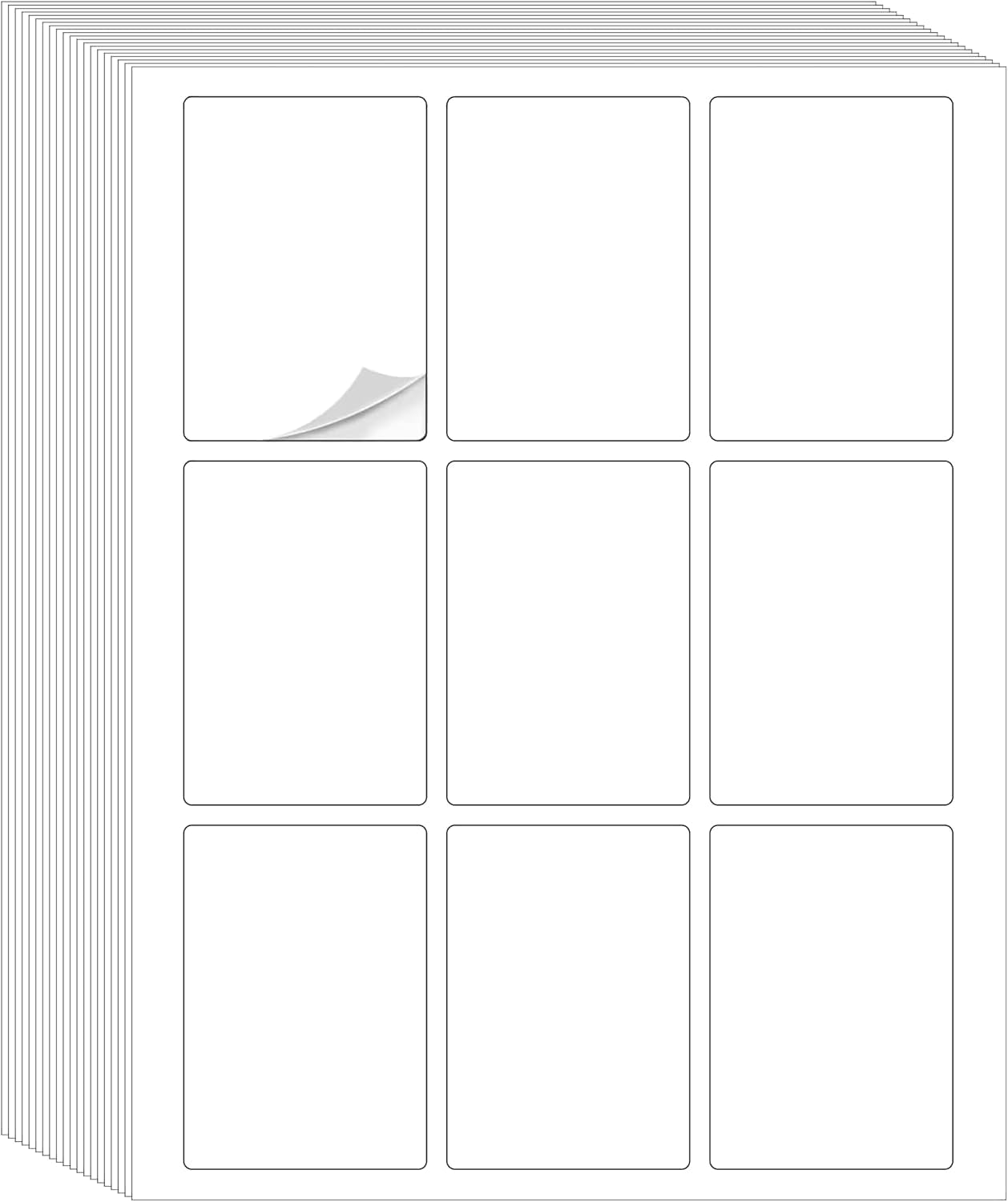 Blank Stickers for Playing Cards - Print Your Playing Cards - 360 Labels Sticker Paper for Laser/Ink Jet Printers (8.5 cm x 6 cm) 40 Sheets - A4 Paper Sheets