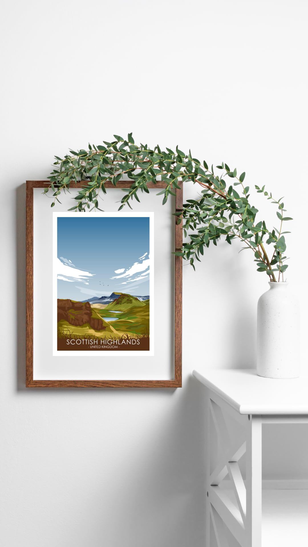 UK Travel Print UK Cities and Shires, Handmade Print Of The Beautiful Places of United Kingdom, UK Artwork Wall Art Poster For New Home Kitchen Print (Scottish Highlands, A4 Unframed Print) - Image 3
