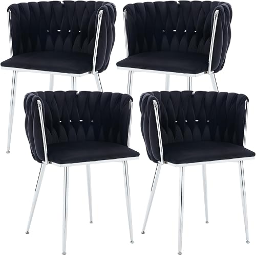 Miniatura 39 de Juego de 2 sillas de comedor de terciopelo morado, sillas tapizadas para cocina y comedor, sillas de lujo para ocio, sillas de acento modernas,