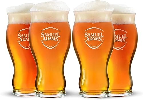 Samuel"Sam" Adams Boston Lager - Juego de 4 vasos de cerveza sensoriales (22 onzas)