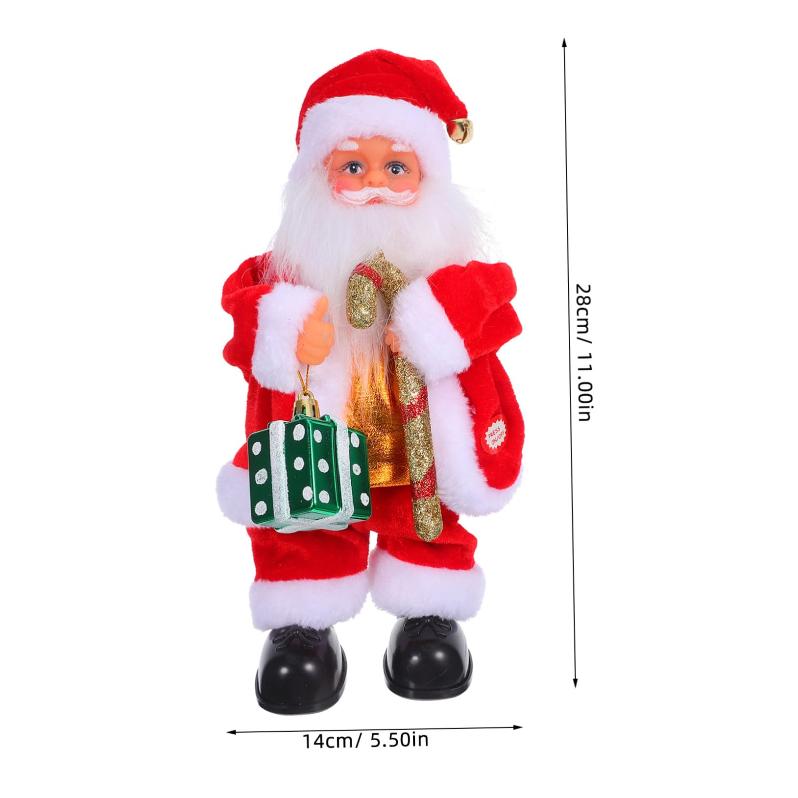 SUPVOX Bambola di Babbo Natale Elettrica Giocattolo Musicale per Feste Natalizie Decorazione Divertente per Ragazzo Ragazza e Caminetti