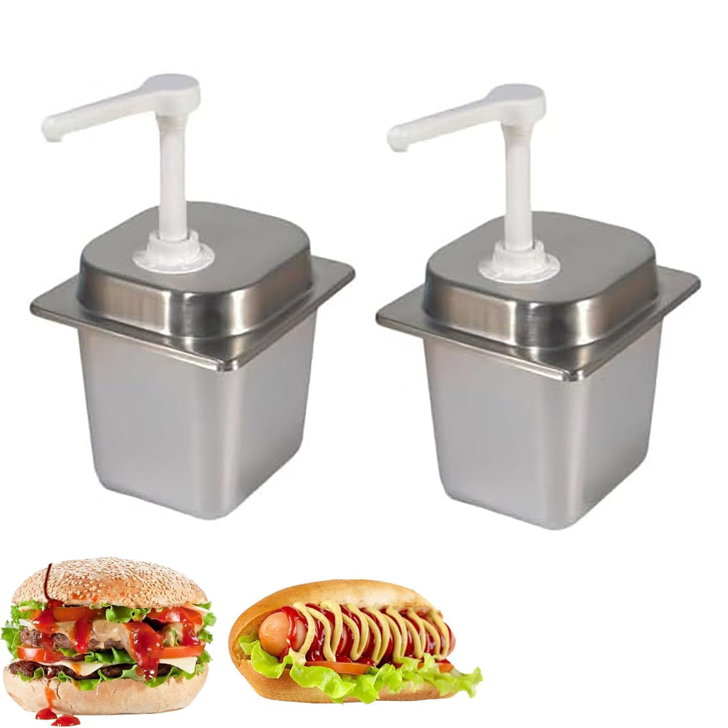 Bottiglia manuale per condimenti, confezione da 2 dispenser per salse da 30 ml per pompa, testa della pompa rimovibile, robusta per ketchup, maionese, sapone