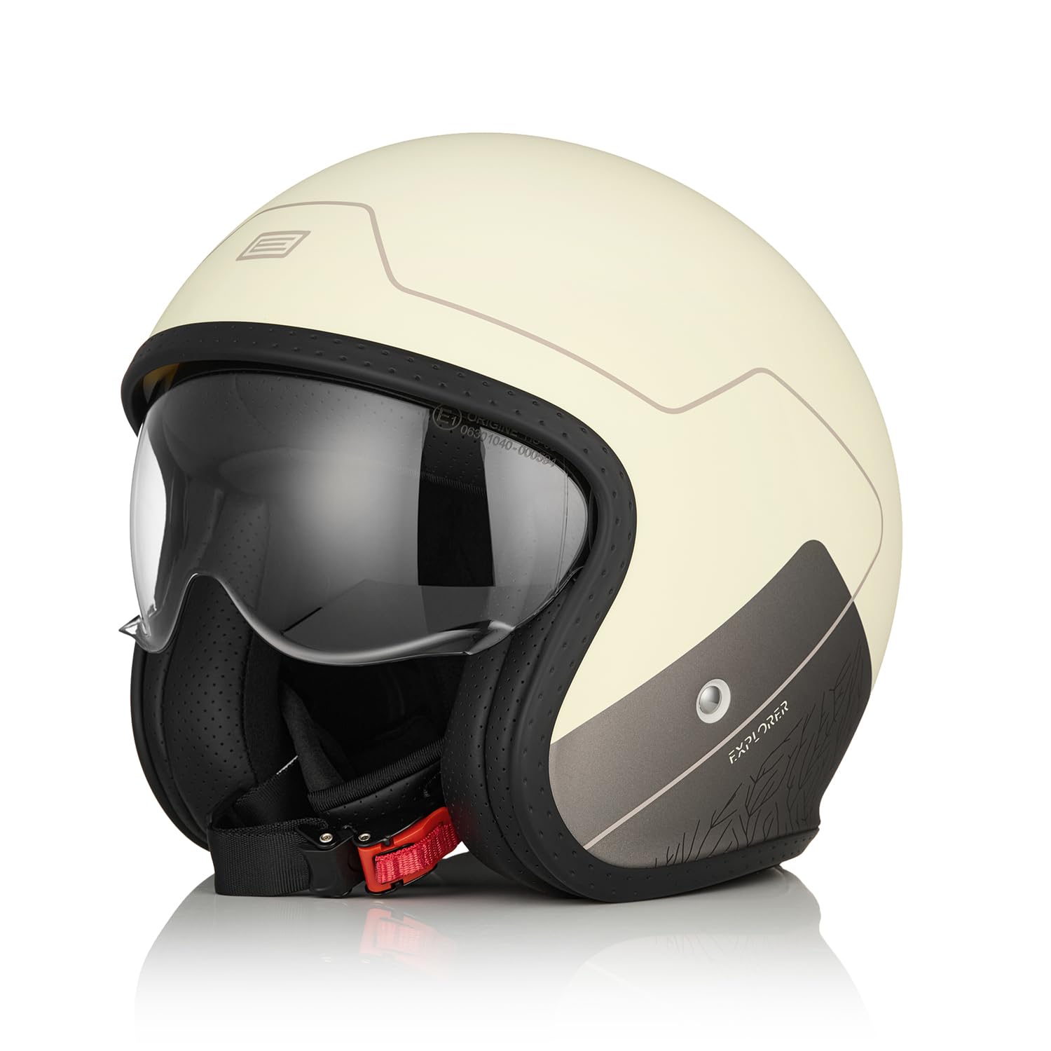 ORIGINE Casco moto Jet Casco da scooter con visiera omologata ECE 22-06