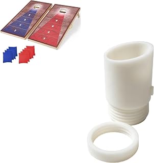 Cornhole Airmail Trainer Cup, Portable Cornhole Board Hole Practice Target, Lightweight Airmail Shot Training Accessory for Outdoor Lawn Game Practice, Fits Standard Cornhole Boards, White 1 Pack