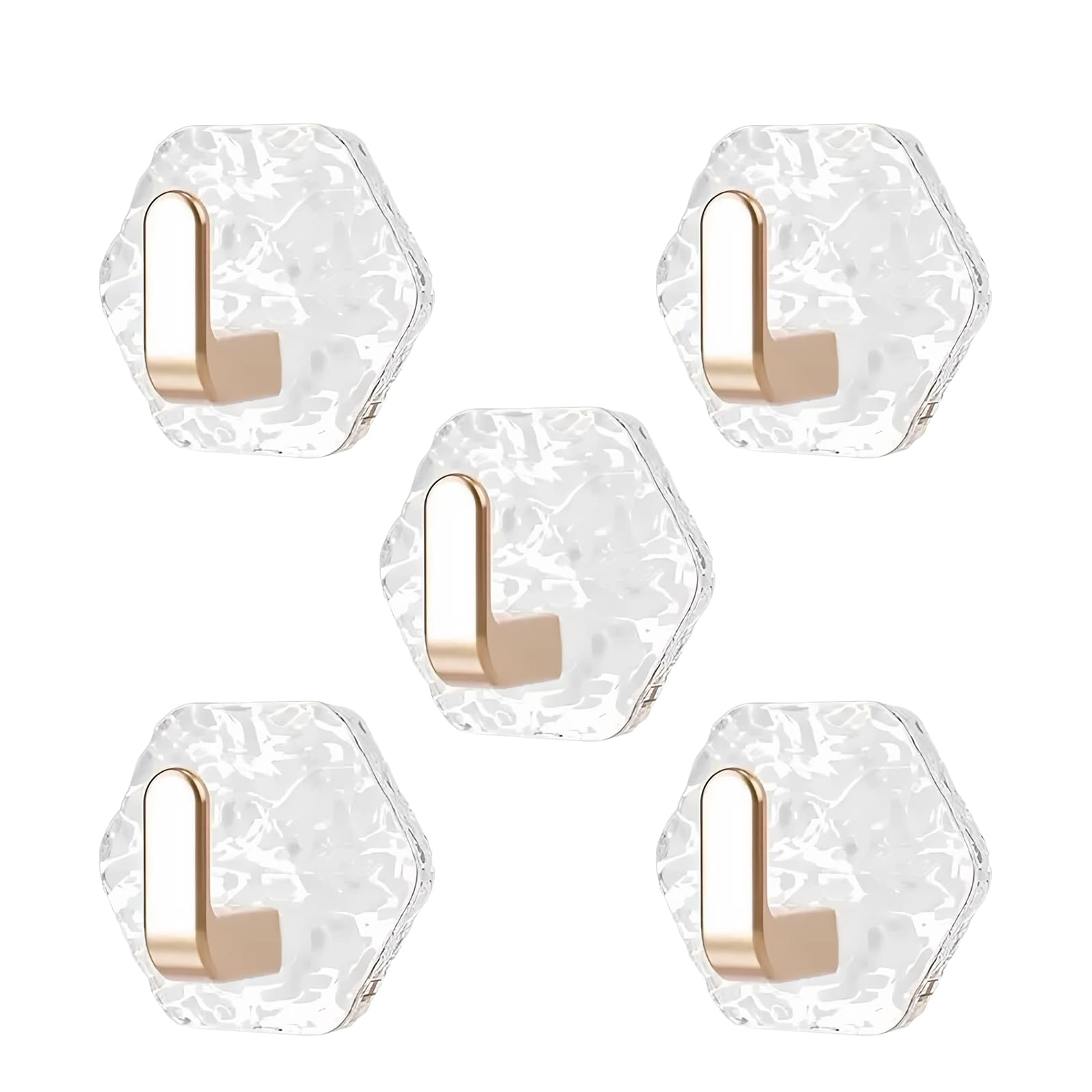 Carotoe Rose Gold Look Adhesive Wall Hook For Bathroom And Bedroom Organization, Decorative Storage For Daily Home Items Adhesive Wall Hook Bathroom Vanity Organizer Acrylic Decor Home Storage Renter Dorm Bedroom Light